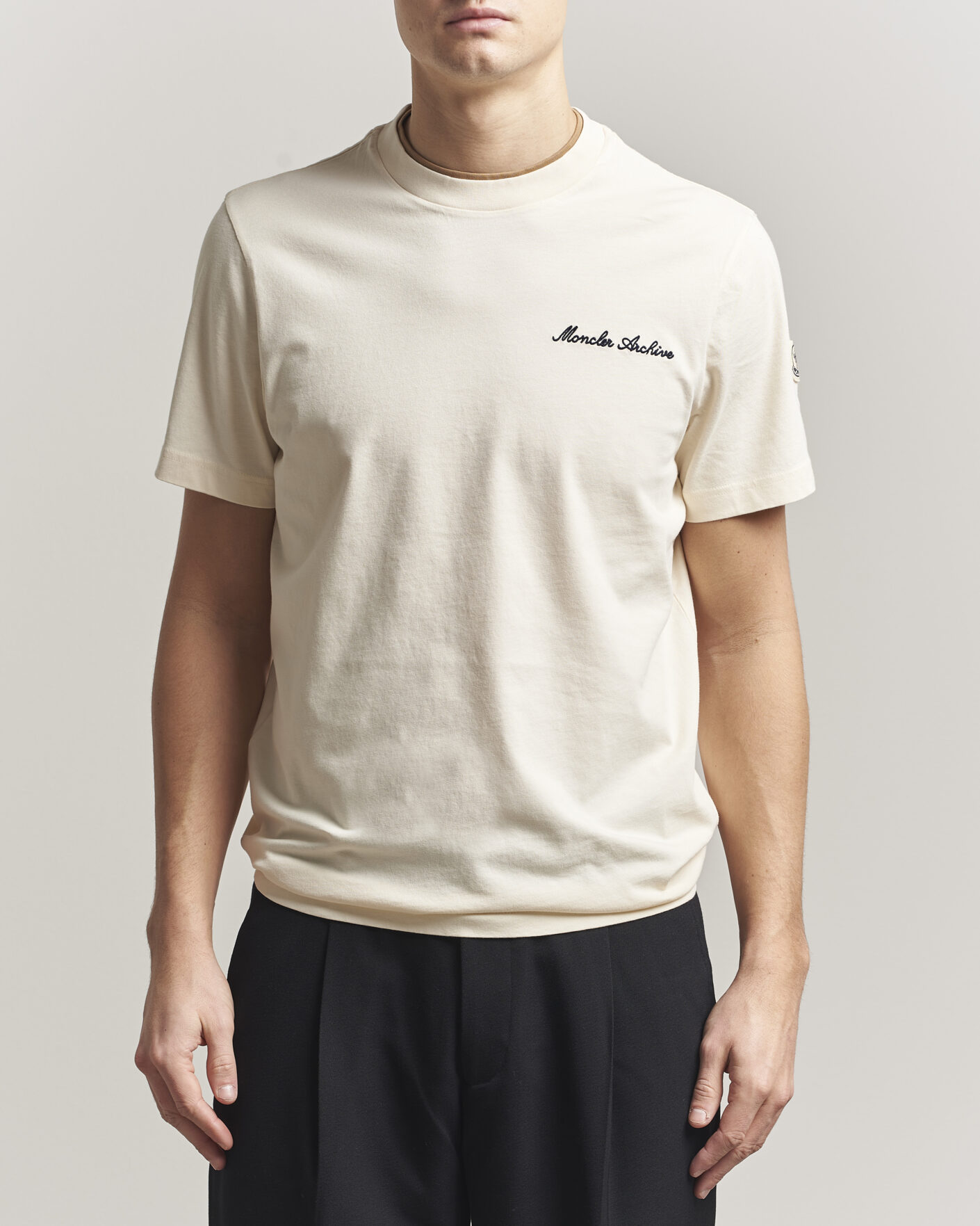 Heren | T-shirts | Moncler | Signature Logo T-Shirt Off White