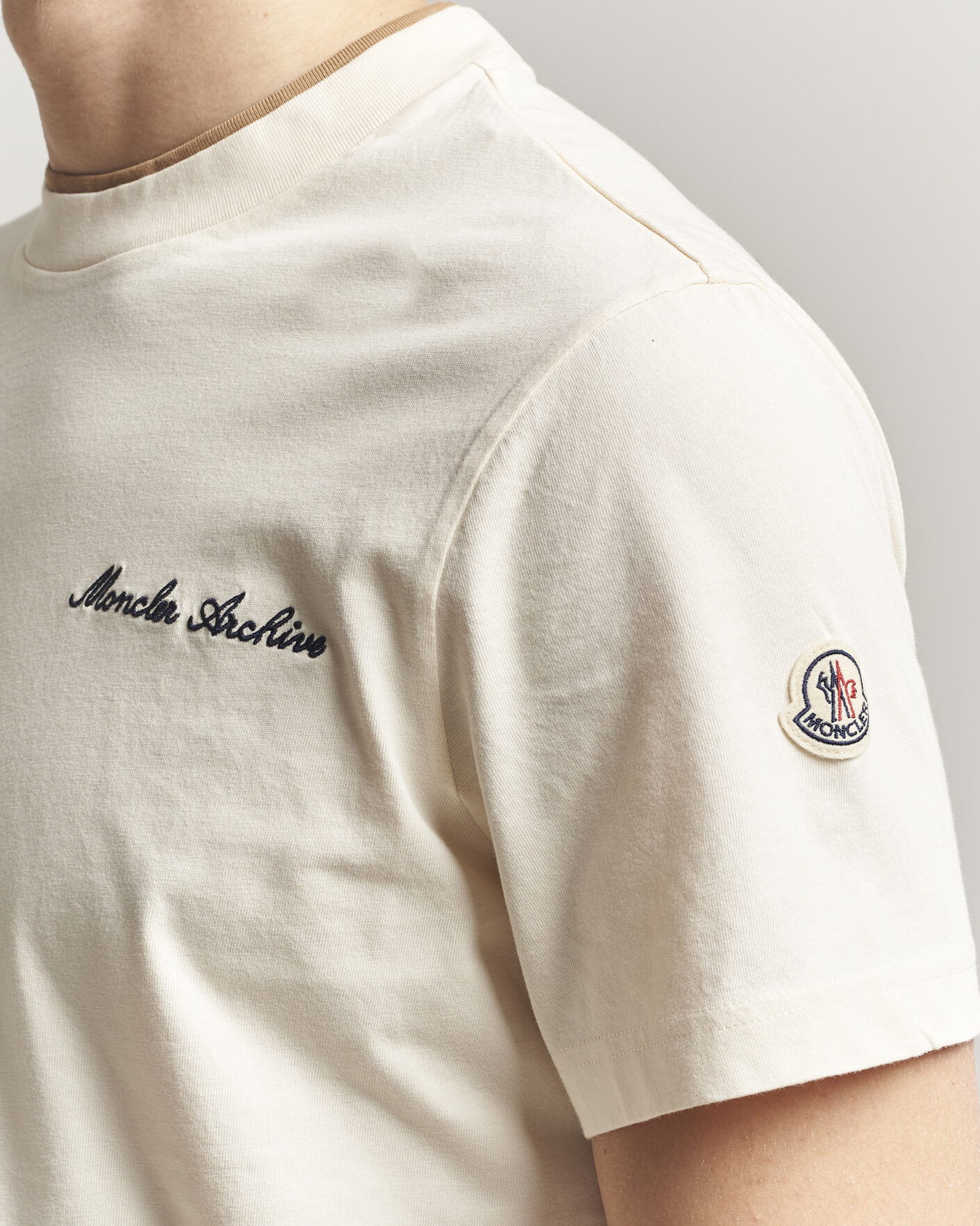 Heren | T-shirts | Moncler | Signature Logo T-Shirt Off White