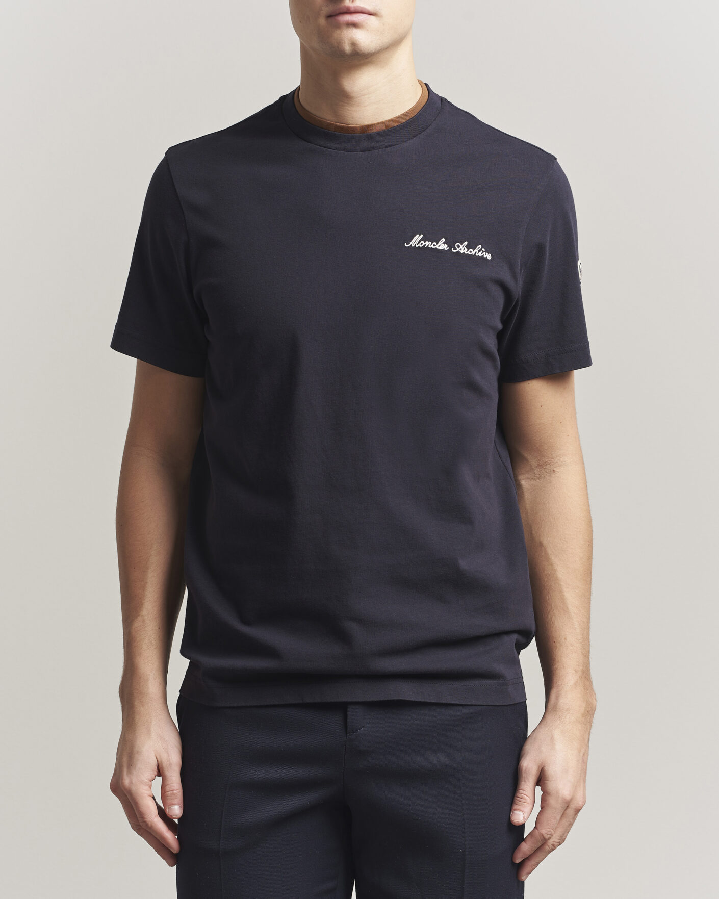 Heren | T-shirts | Moncler | Signature Logo T-Shirt Navy