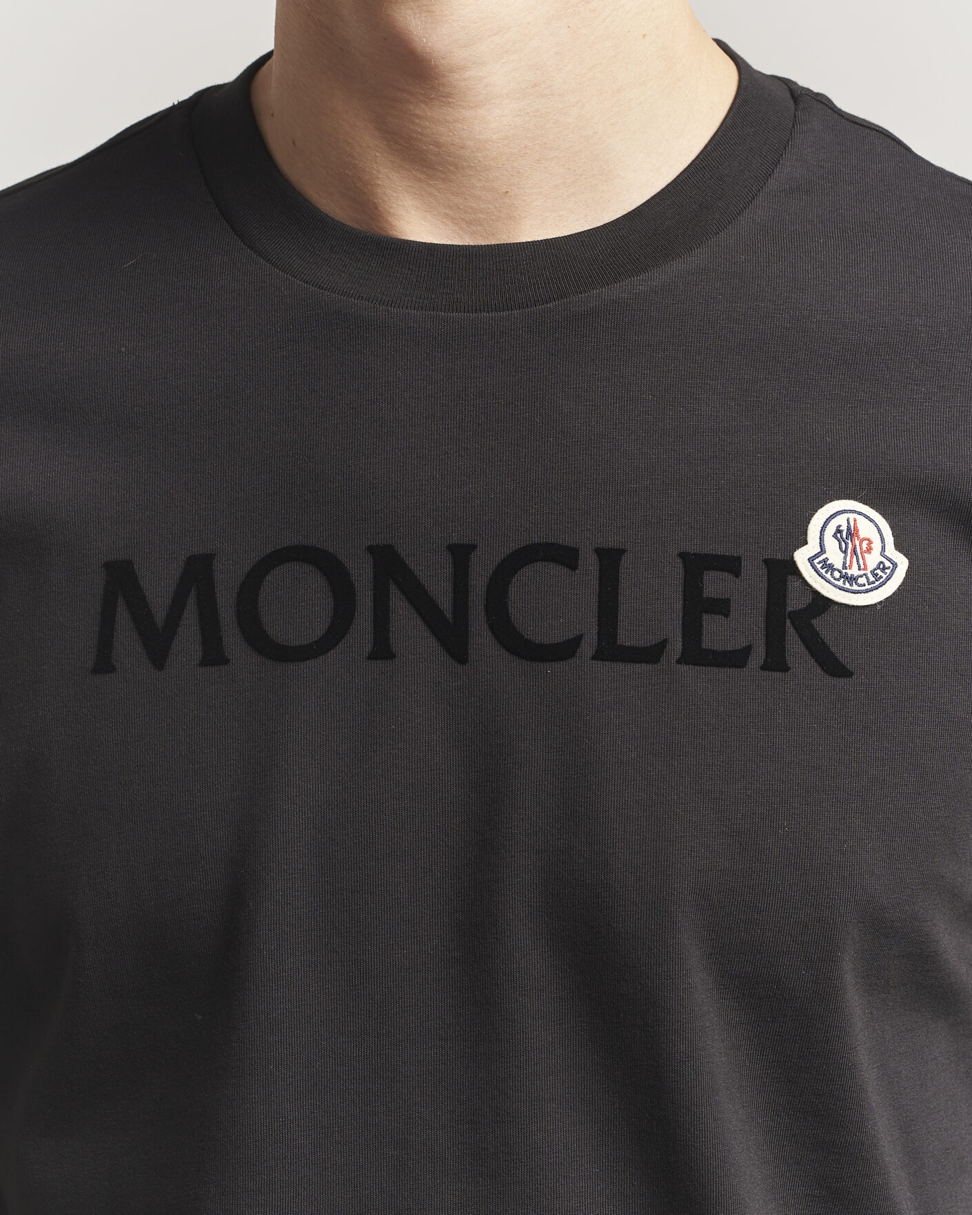 Heren | T-shirts | Moncler | Lettering Logo Long Sleeve T-Shirt Black