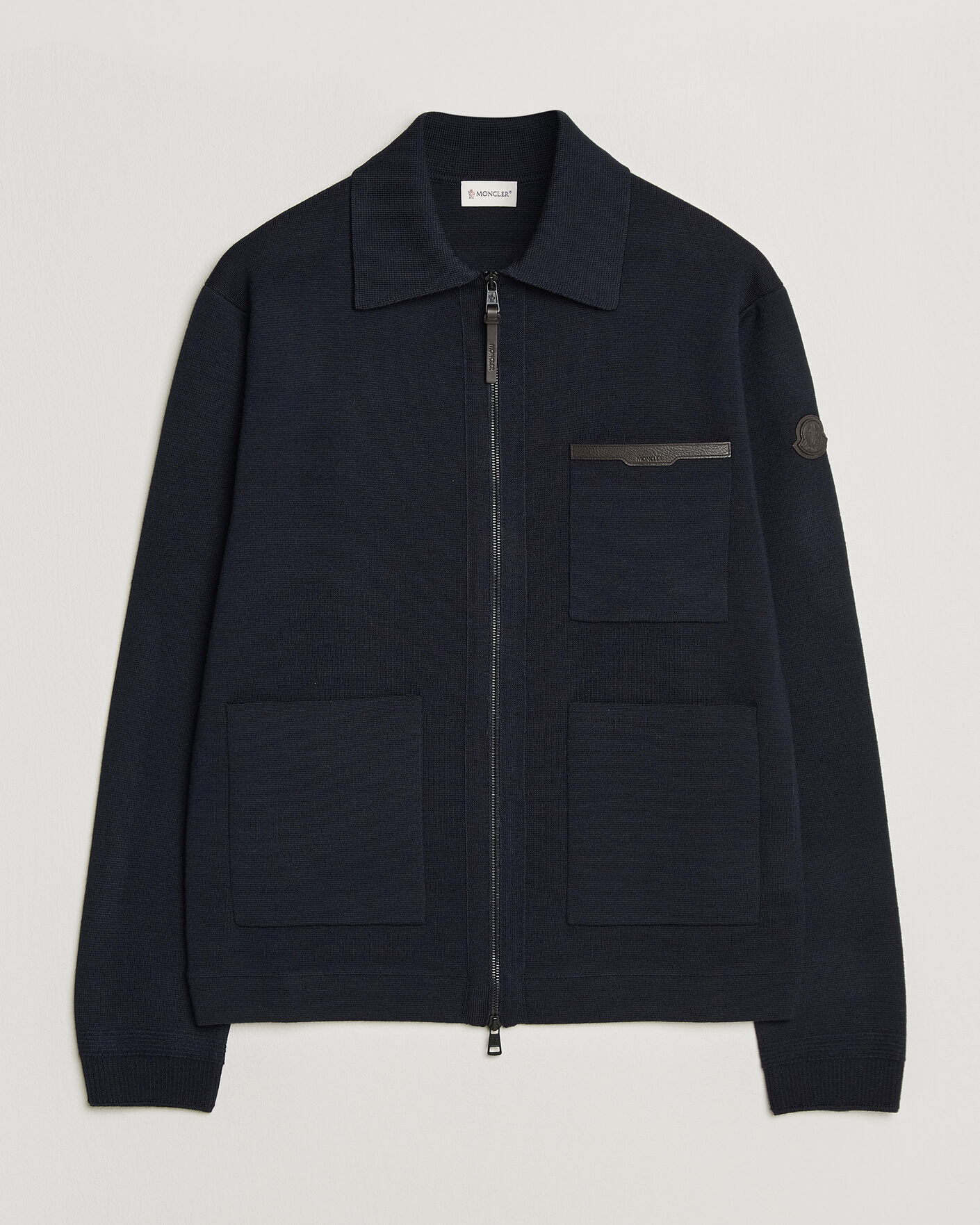Heren | Truien | Moncler | Zip Wool Cardigan Navy