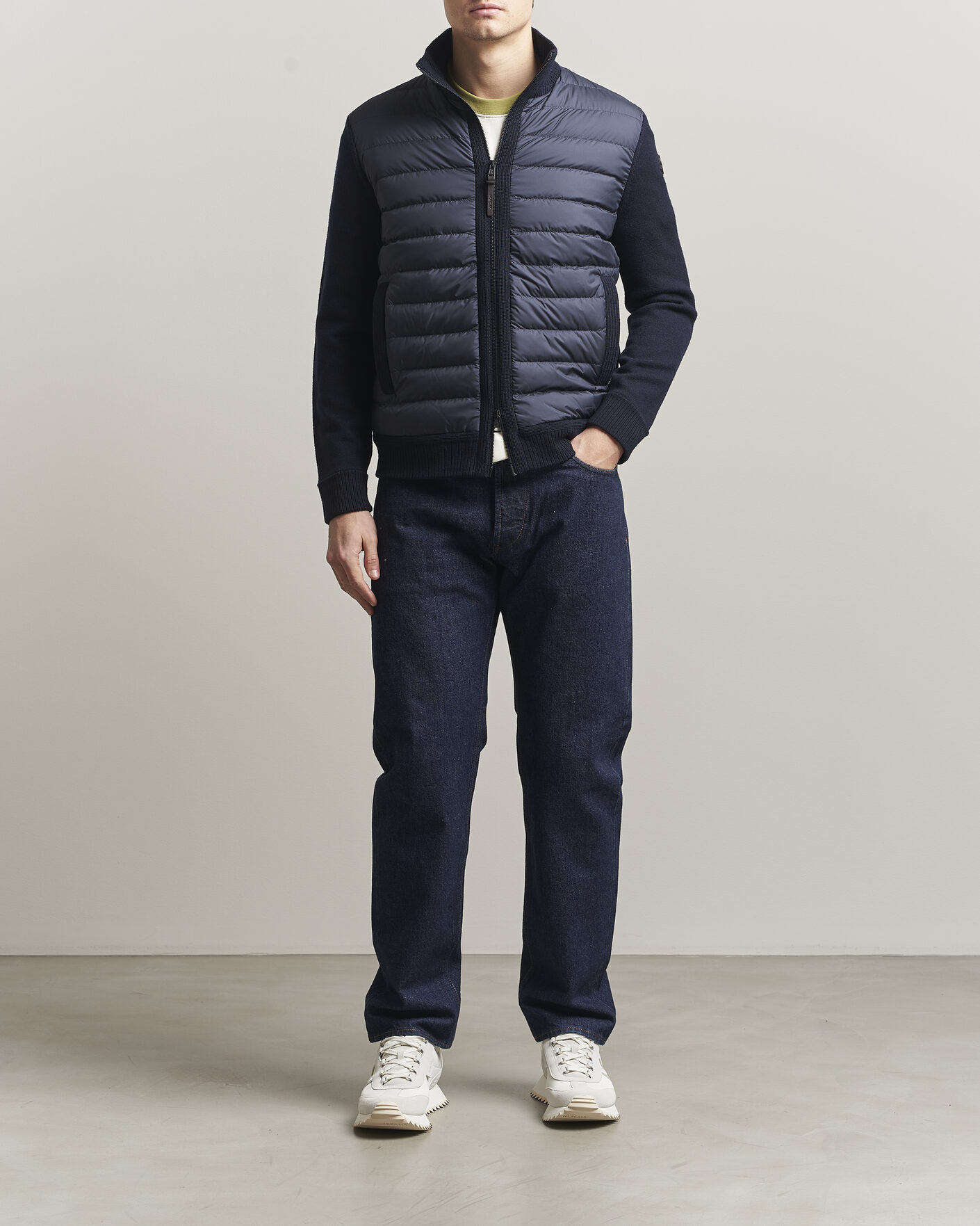 Heren | Jassen | Moncler | Luxury Hybrid Zip Cardigan Navy