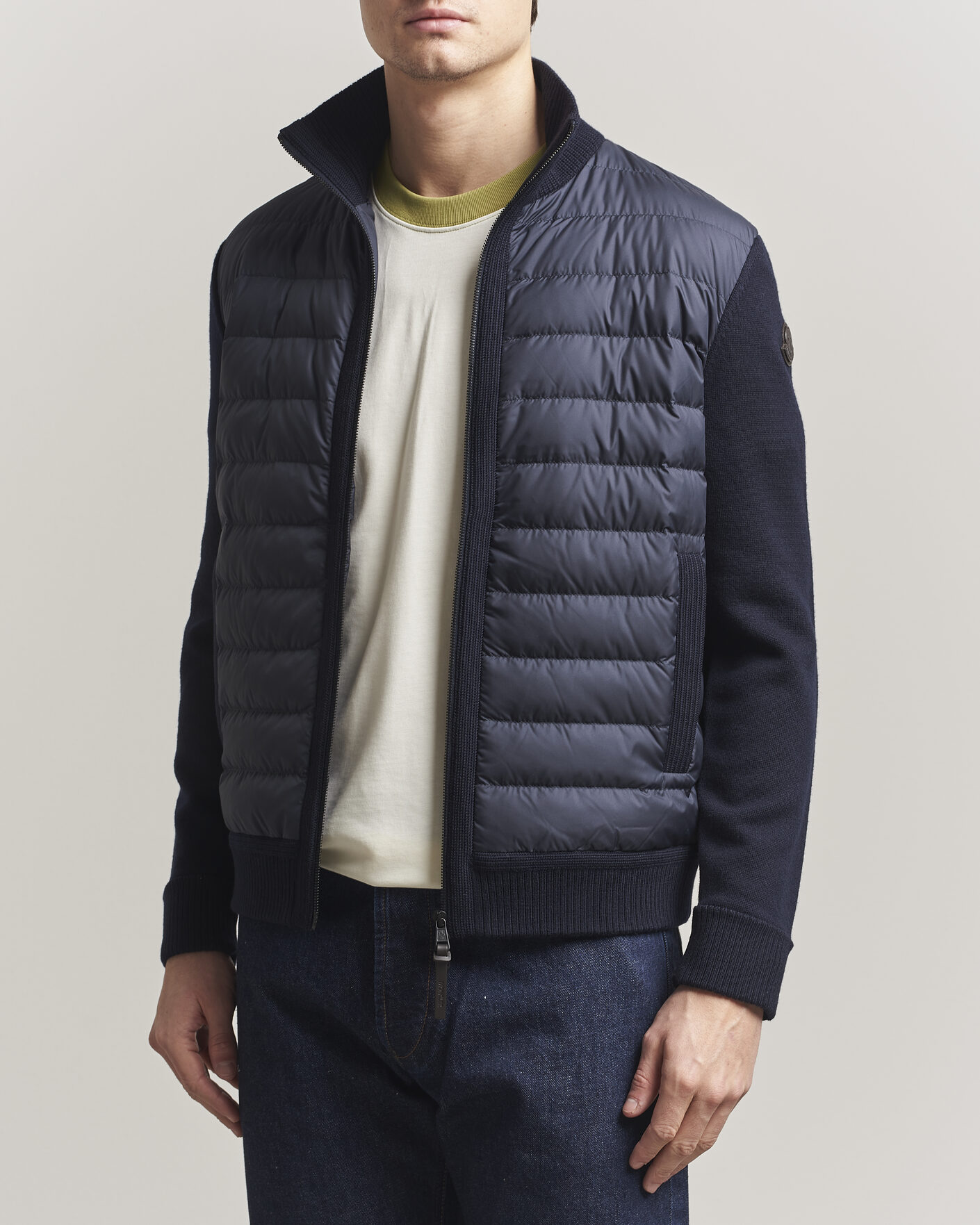 Heren | Jassen | Moncler | Luxury Hybrid Zip Cardigan Navy