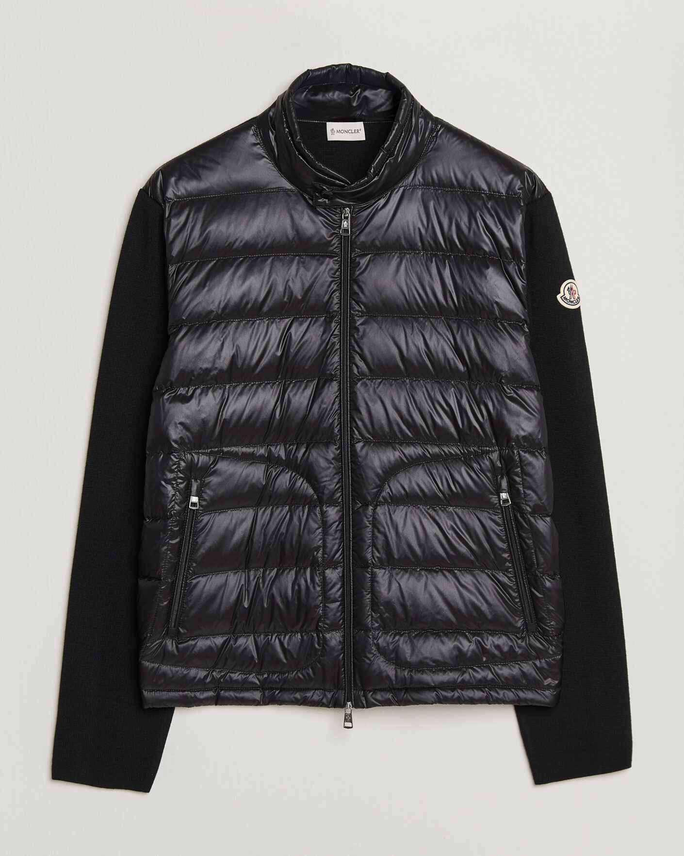 Heren | Jassen | Moncler | Hybrid Laque Zip Cardigan Black