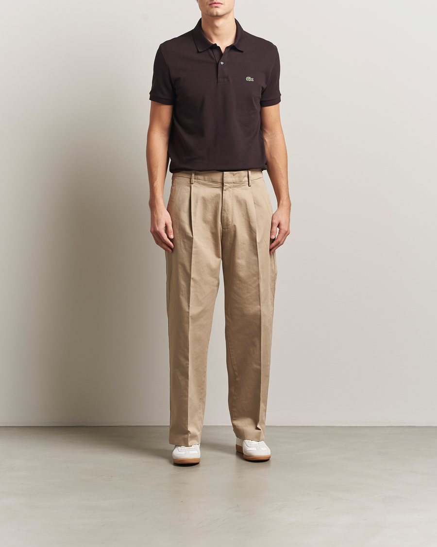 Heren | Polo's | Lacoste | Slim Fit Polo Piké Buffle Brown