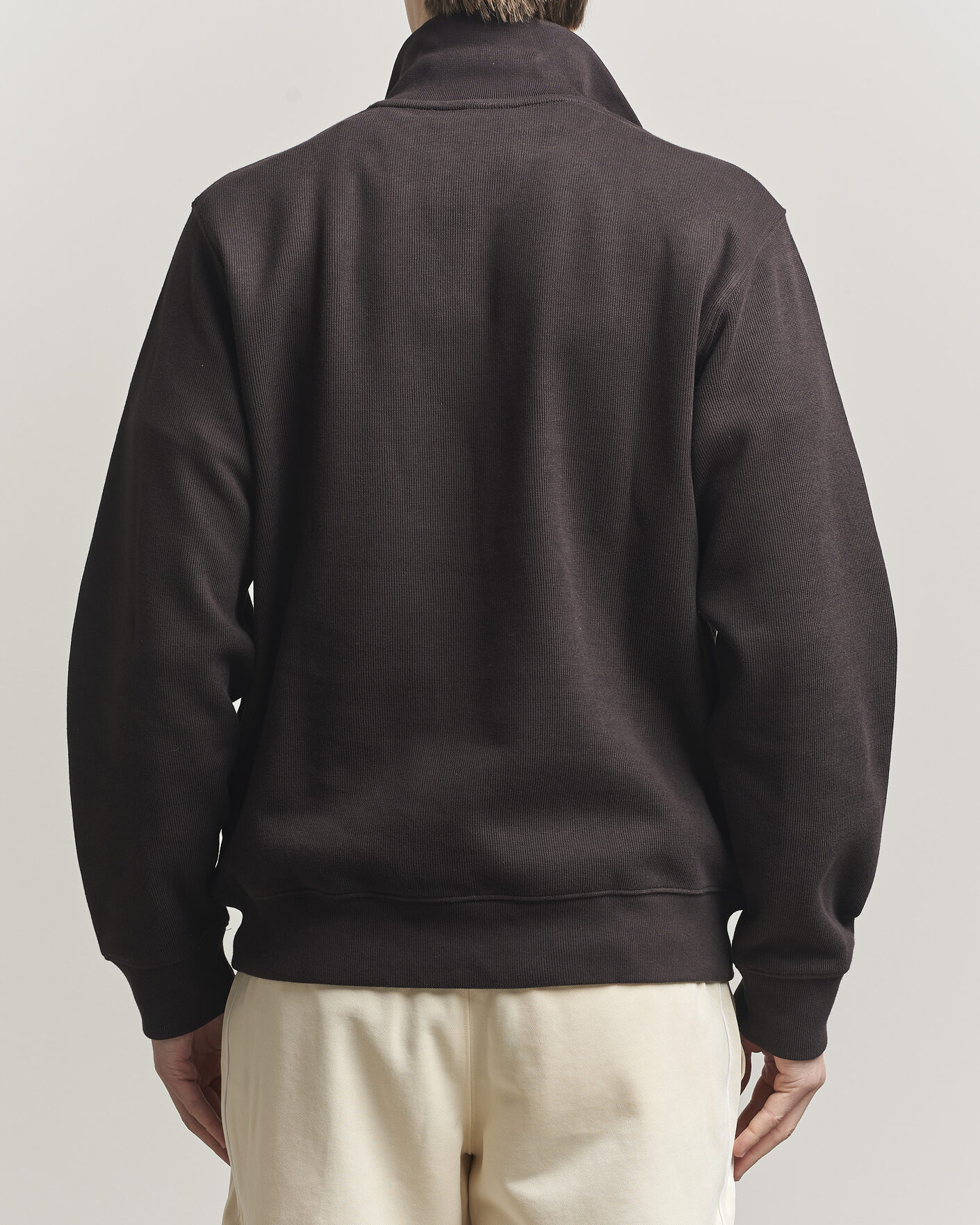 Heren | Truien | Lacoste | Rib Interlock Half Zip Buffle Brown