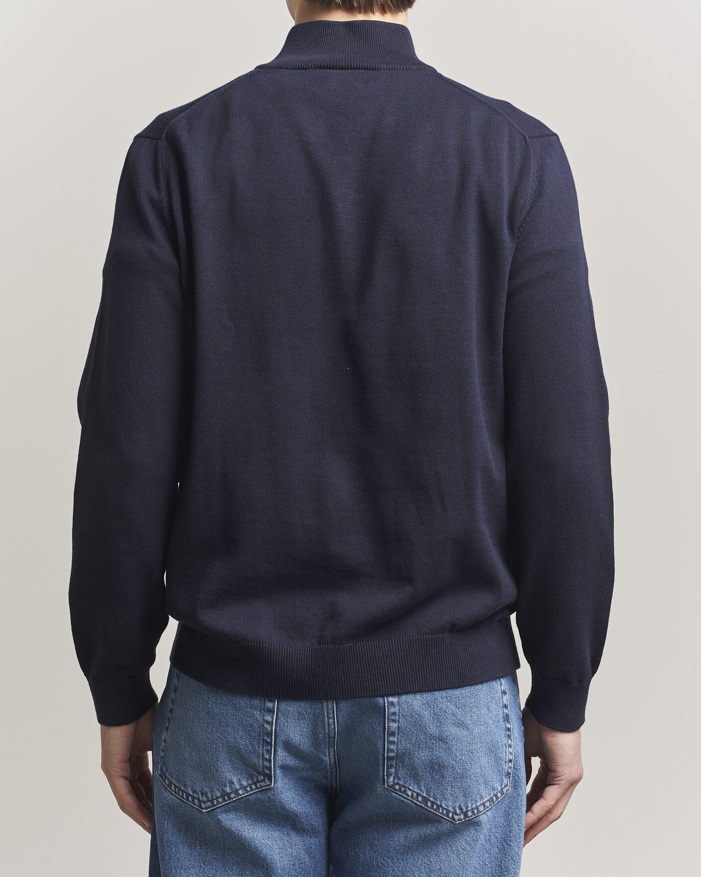Heren | Truien | Lacoste | Cotton Knitted Half Zip Navy Blue