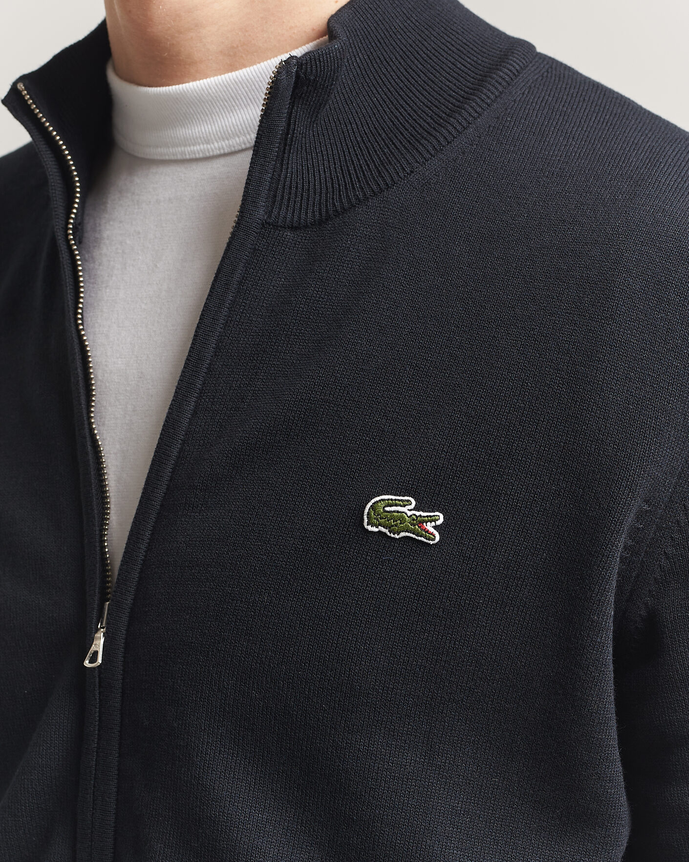 Heren | Truien | Lacoste | Cotton Knitted Full Zip Black