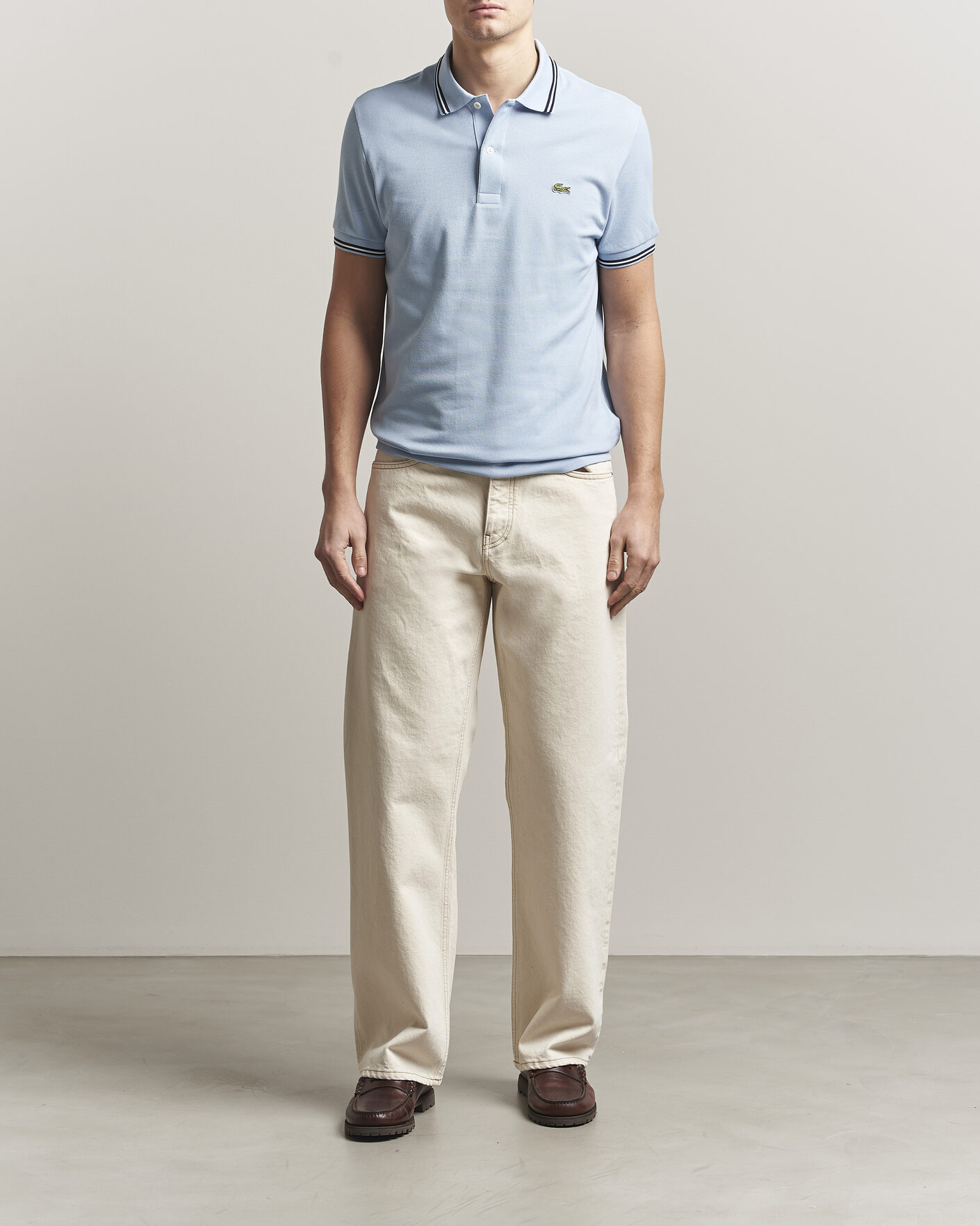 Heren | Polo's | Lacoste | Original Tipped Polo Piké Chambray