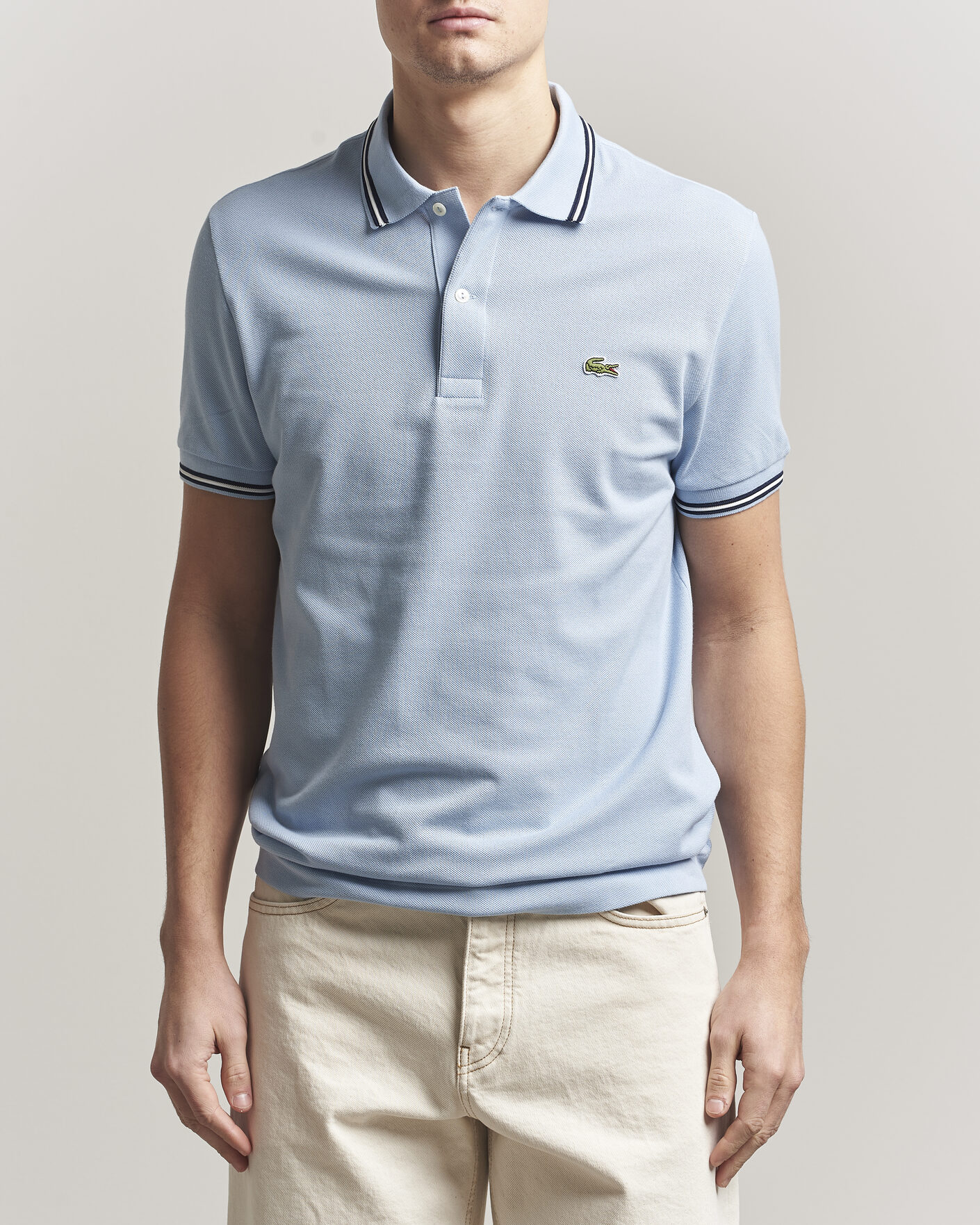 Heren | Polo's | Lacoste | Original Tipped Polo Piké Chambray