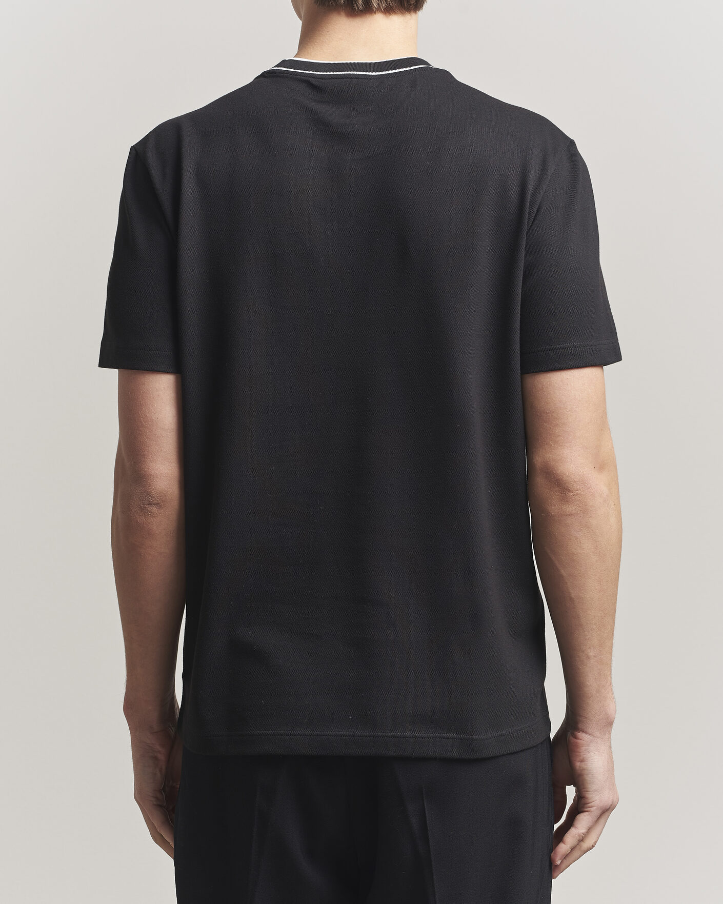 Heren | T-shirts | Lacoste | Contrast Rib Piqué T-Shirt Black