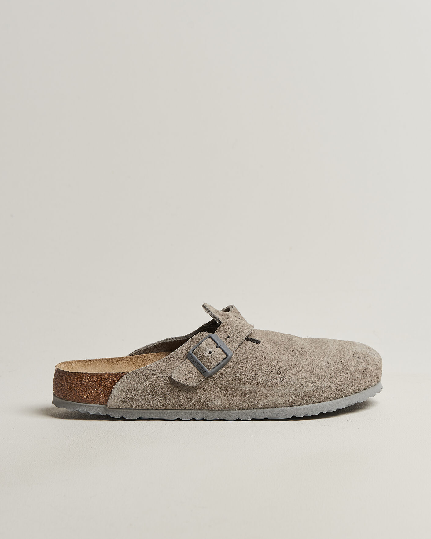 Heren | Sandalen slides | BIRKENSTOCK | Boston Soft Footbed Stone Coin Suede