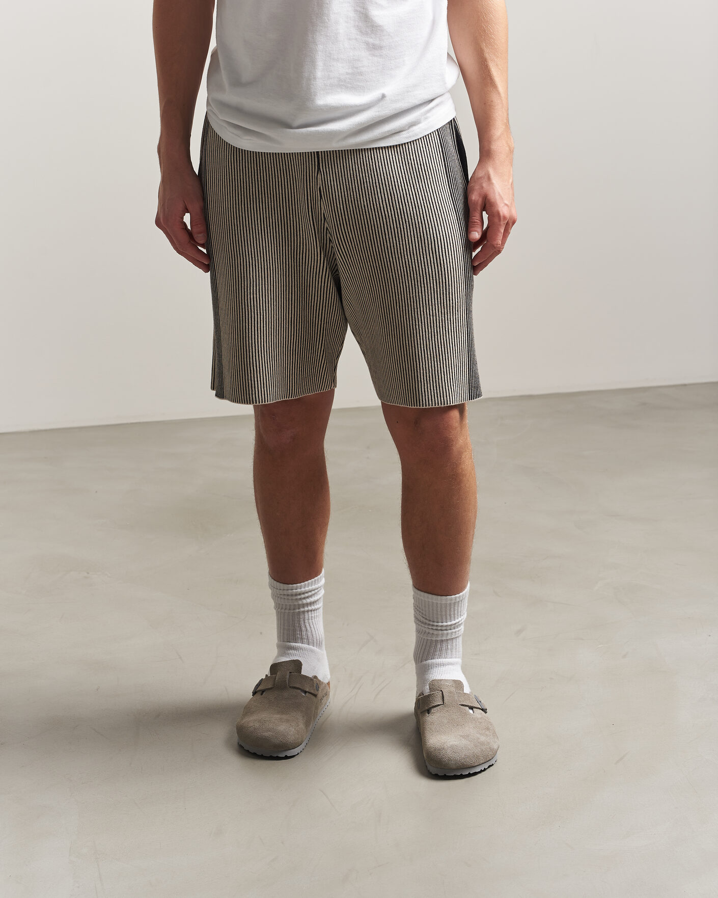 Heren | Sandalen slides | BIRKENSTOCK | Boston Soft Footbed Stone Coin Suede