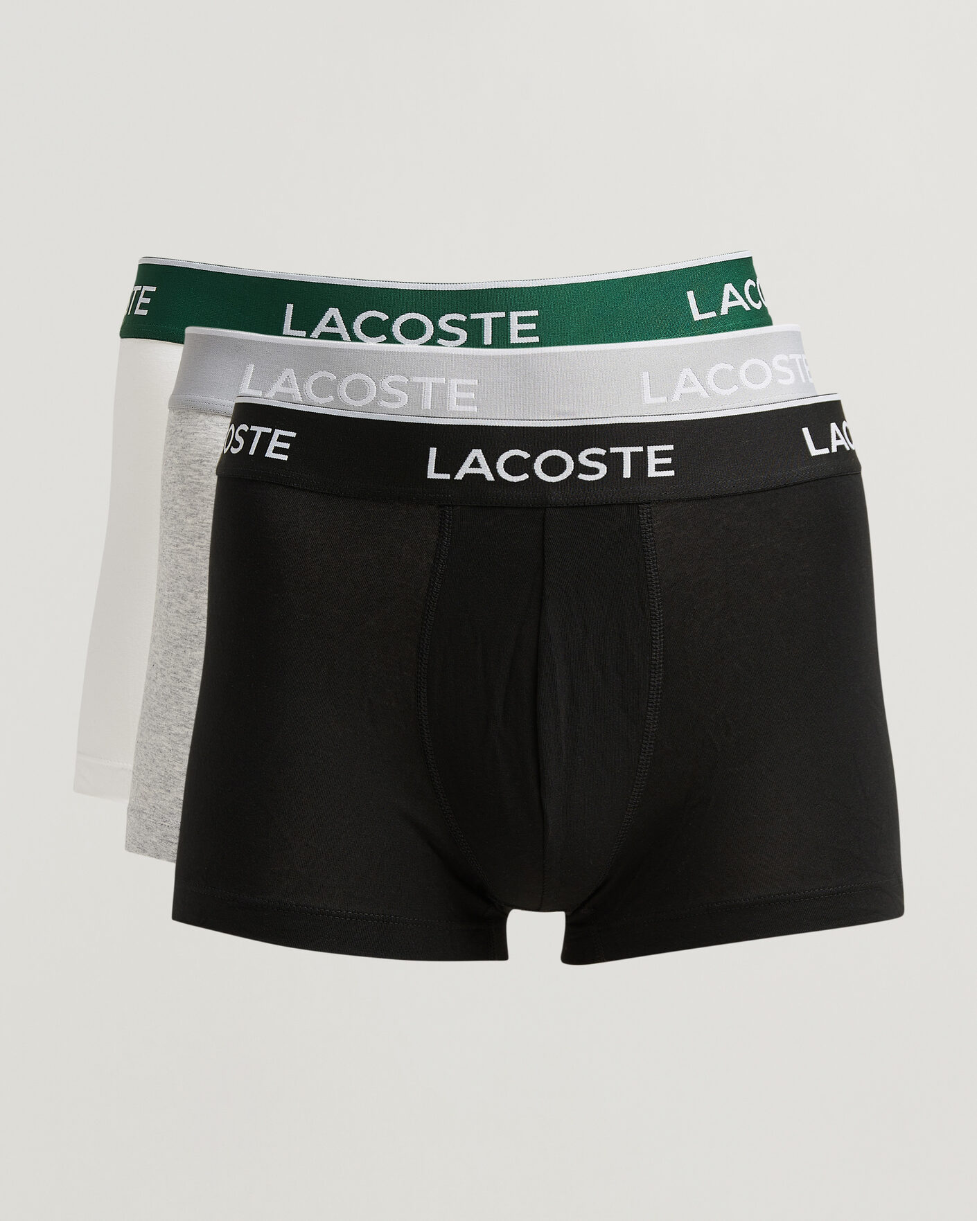 Heren | Ondergoed | Lacoste | 3-Pack Stretch Cotton Trunks Black/White/Grey