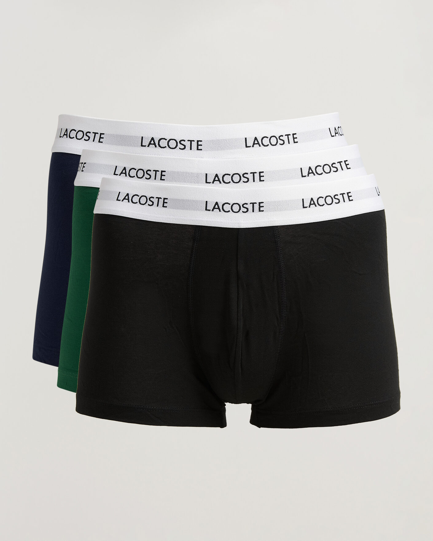 Heren | Ondergoed | Lacoste | 3-Pack Stretch Cotton Trunks Black/Green/Blue