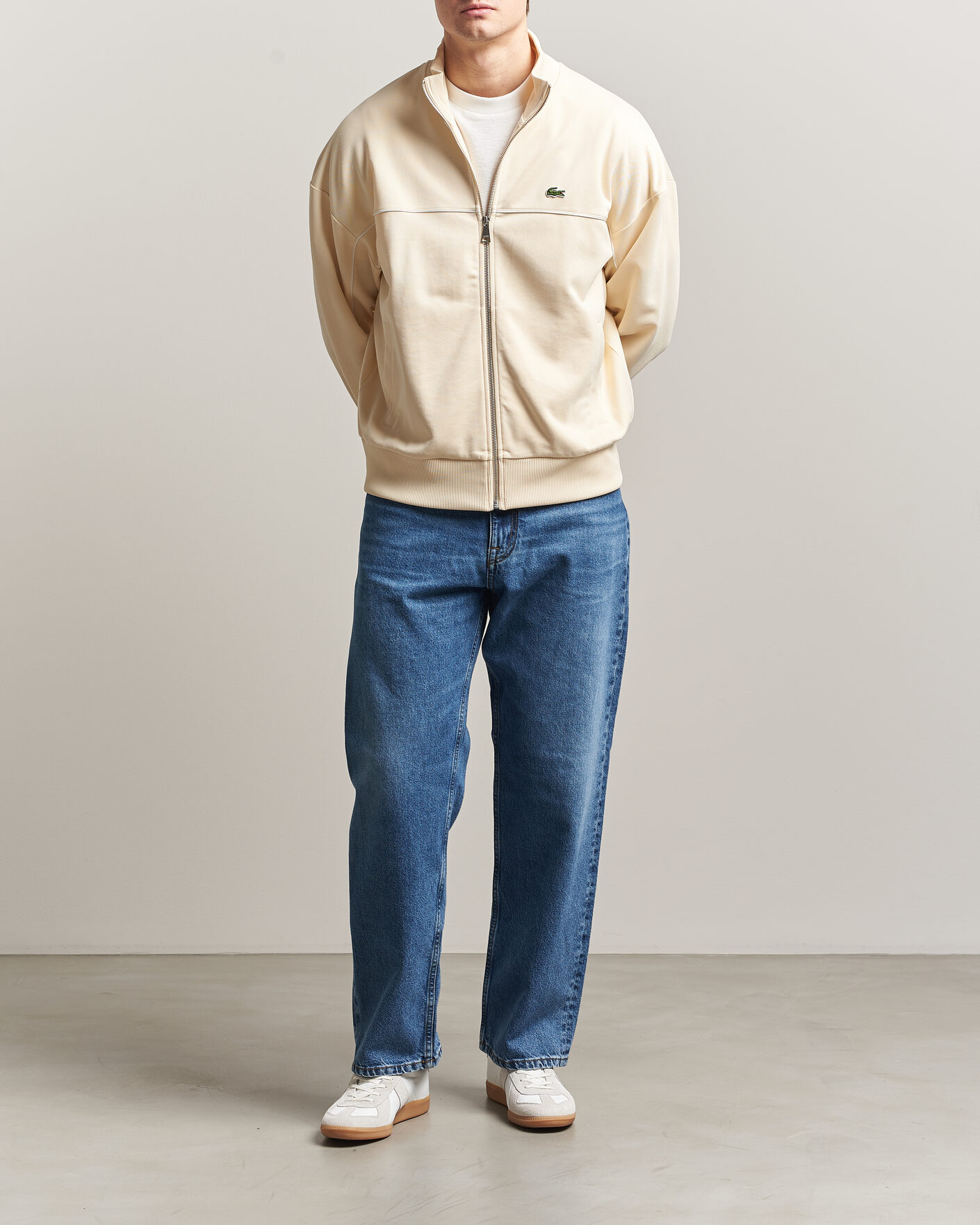 Heren | Truien | Lacoste | Piqué Track Jacket Naturel Clair