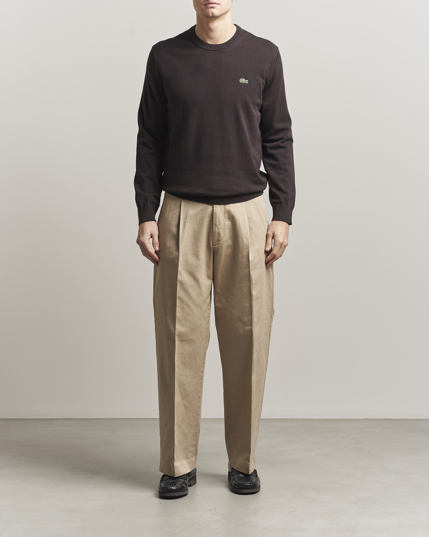Heren | Truien | Lacoste | Cotton Knitted Sweater Buffalo Brown