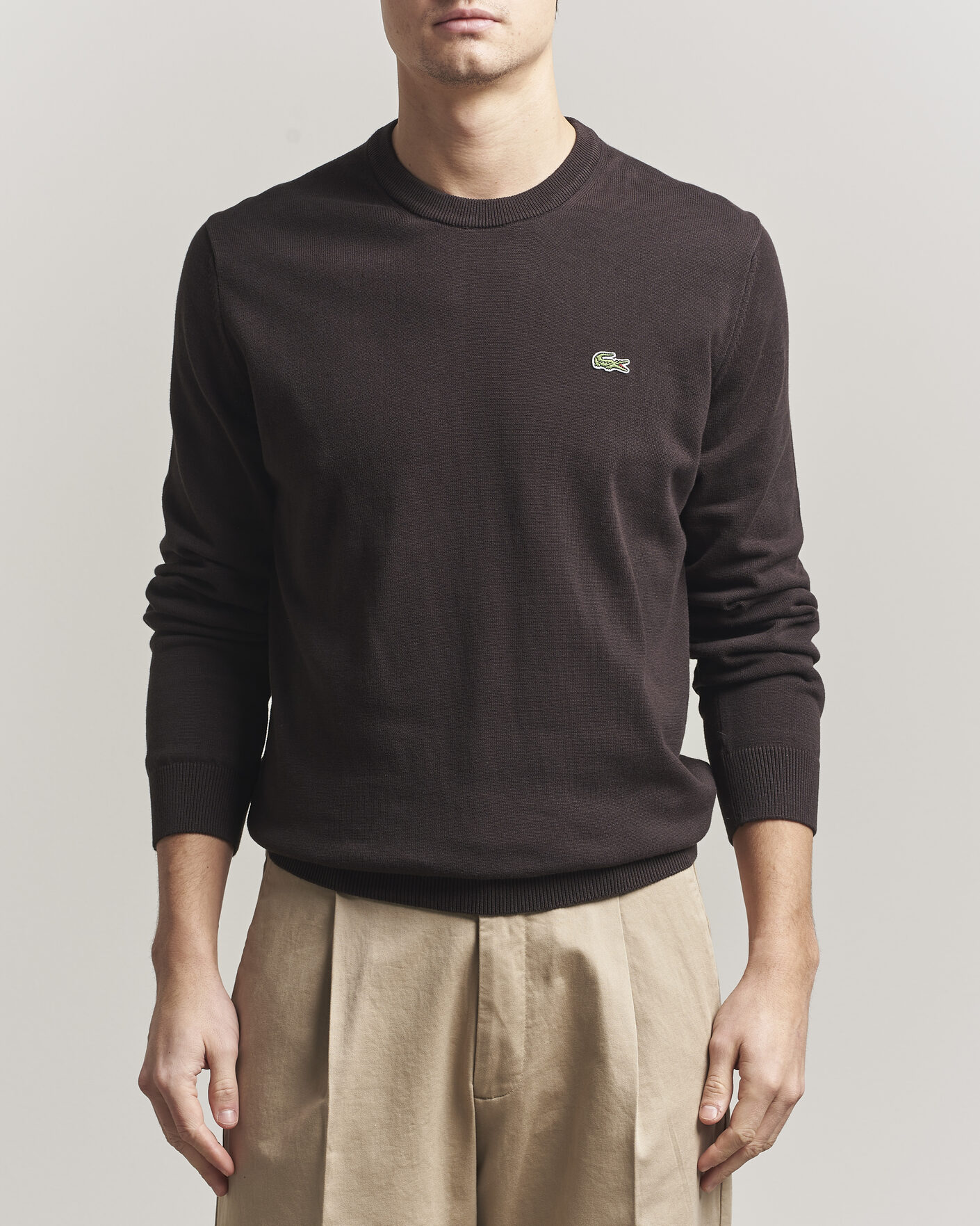 Heren | Truien | Lacoste | Cotton Knitted Sweater Buffalo Brown