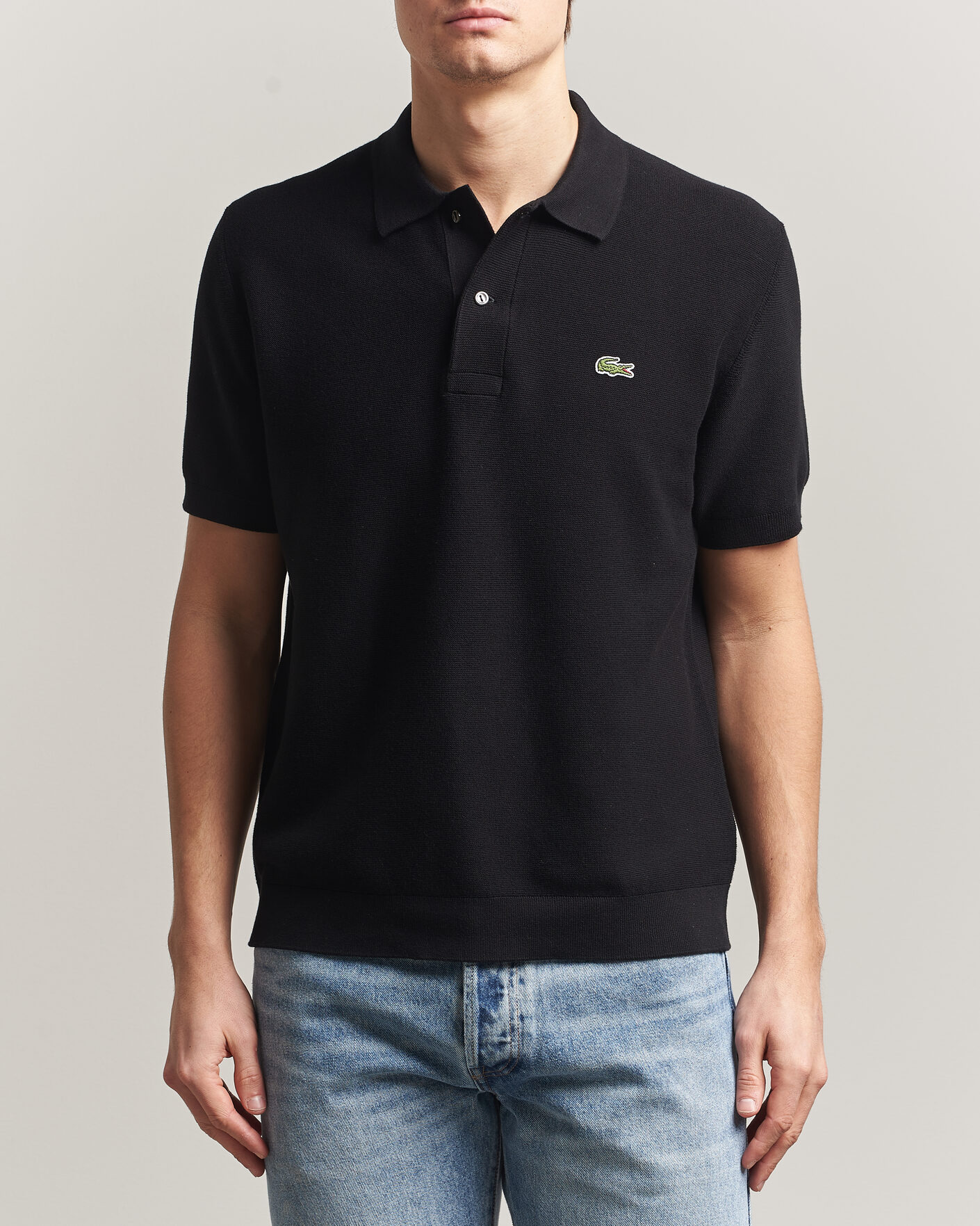 Heren | Polo's | Lacoste | Cotton Knitted Polo Black
