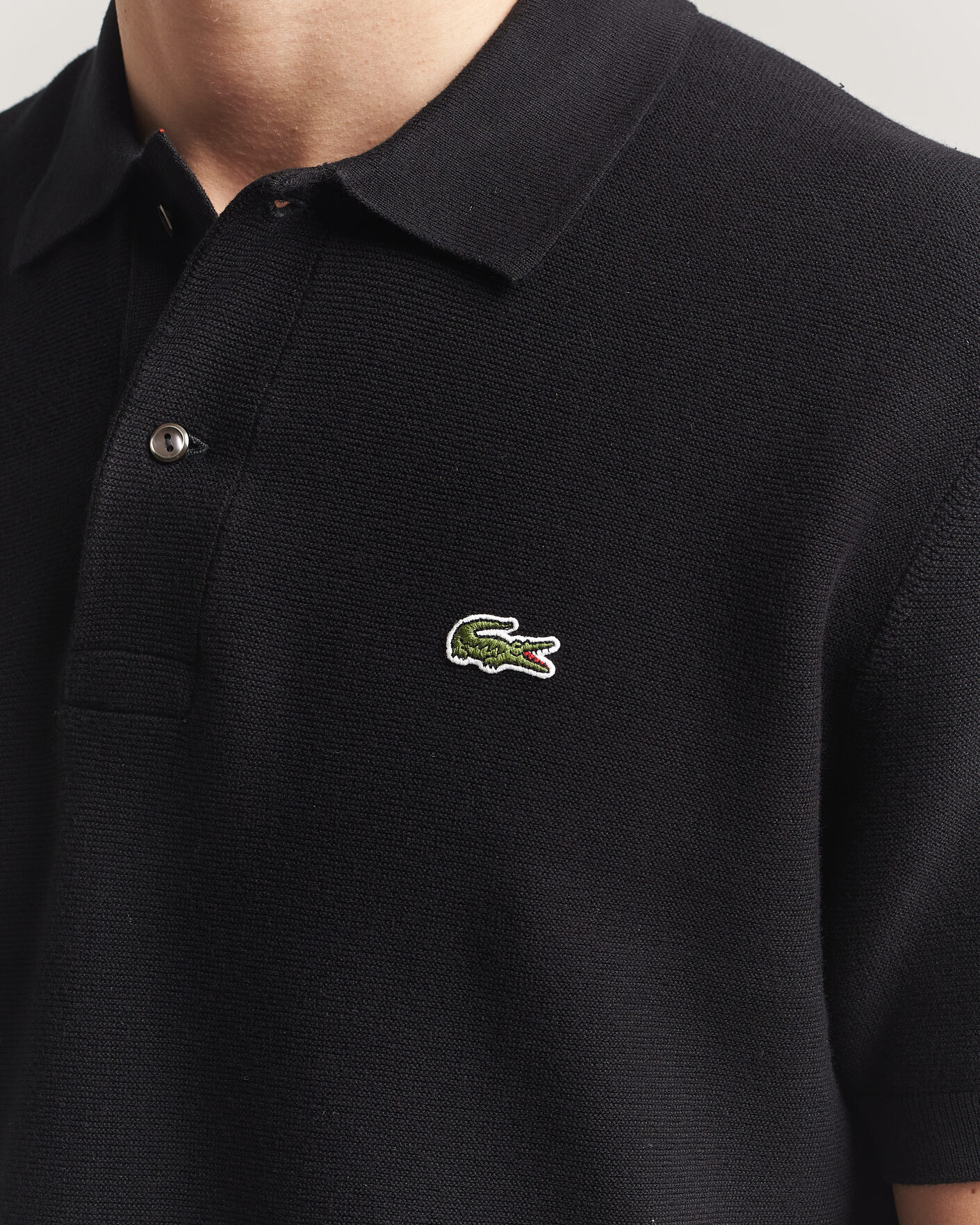 Heren | Polo's | Lacoste | Cotton Knitted Polo Black