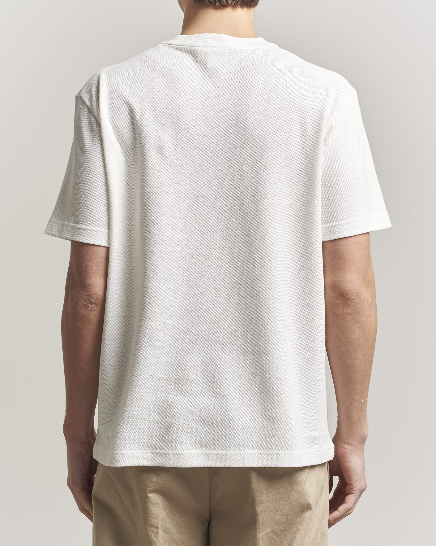 Heren | T-shirts | Lacoste | Cotton/Linen Pique T-Shirt Flour