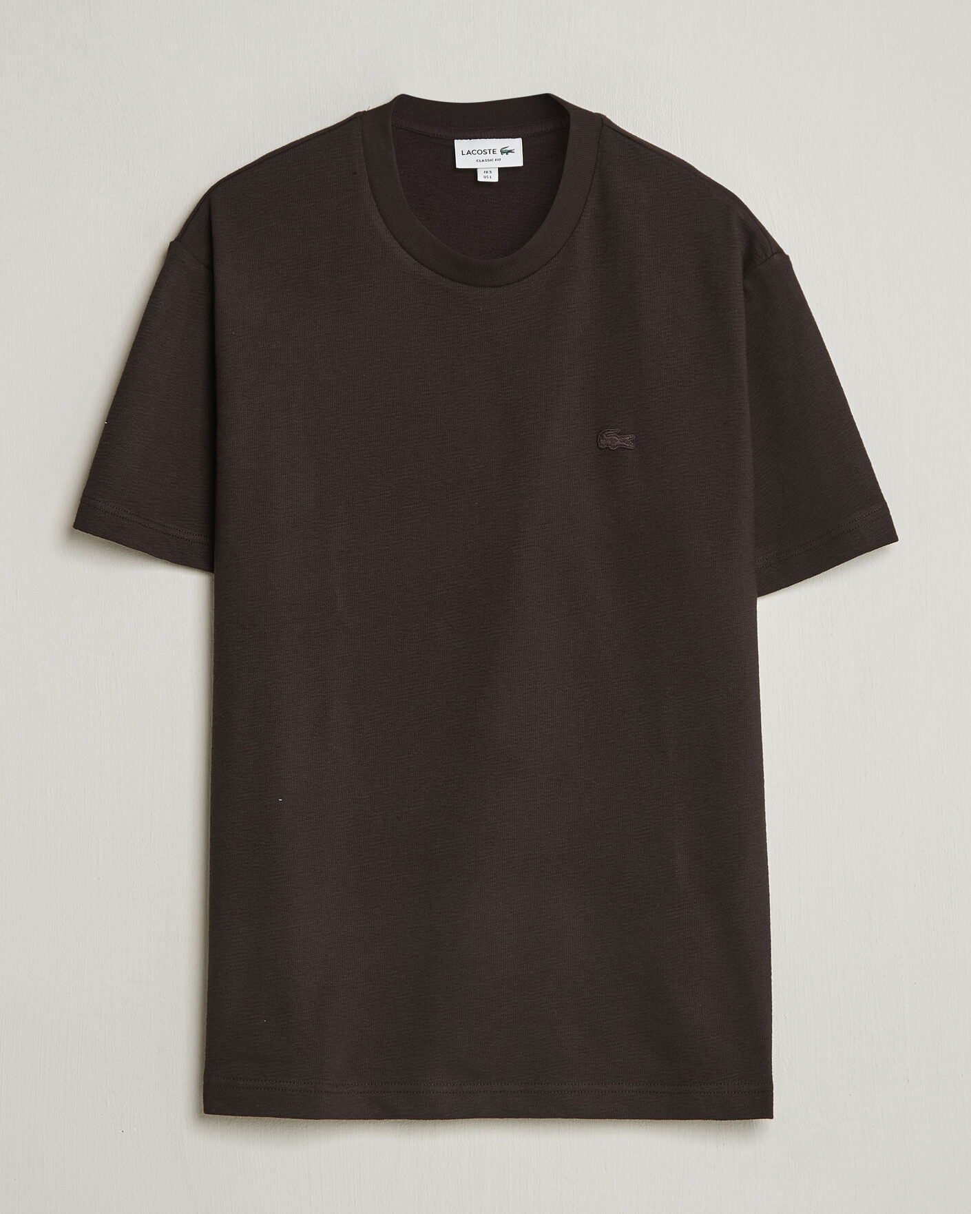Heren | T-shirts | Lacoste | Textured Cotton T-Shirt Buffalo Brown