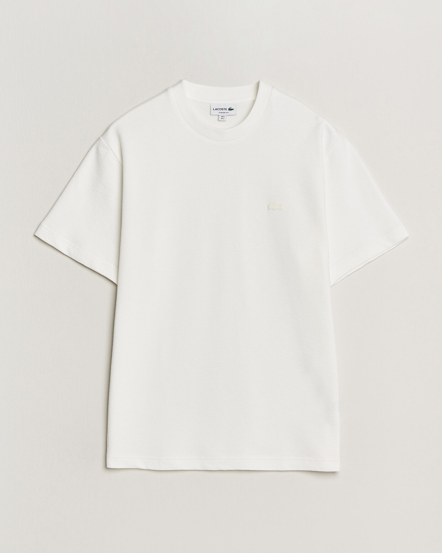 Heren | T-shirts | Lacoste | Textured Cotton T-Shirt Flour