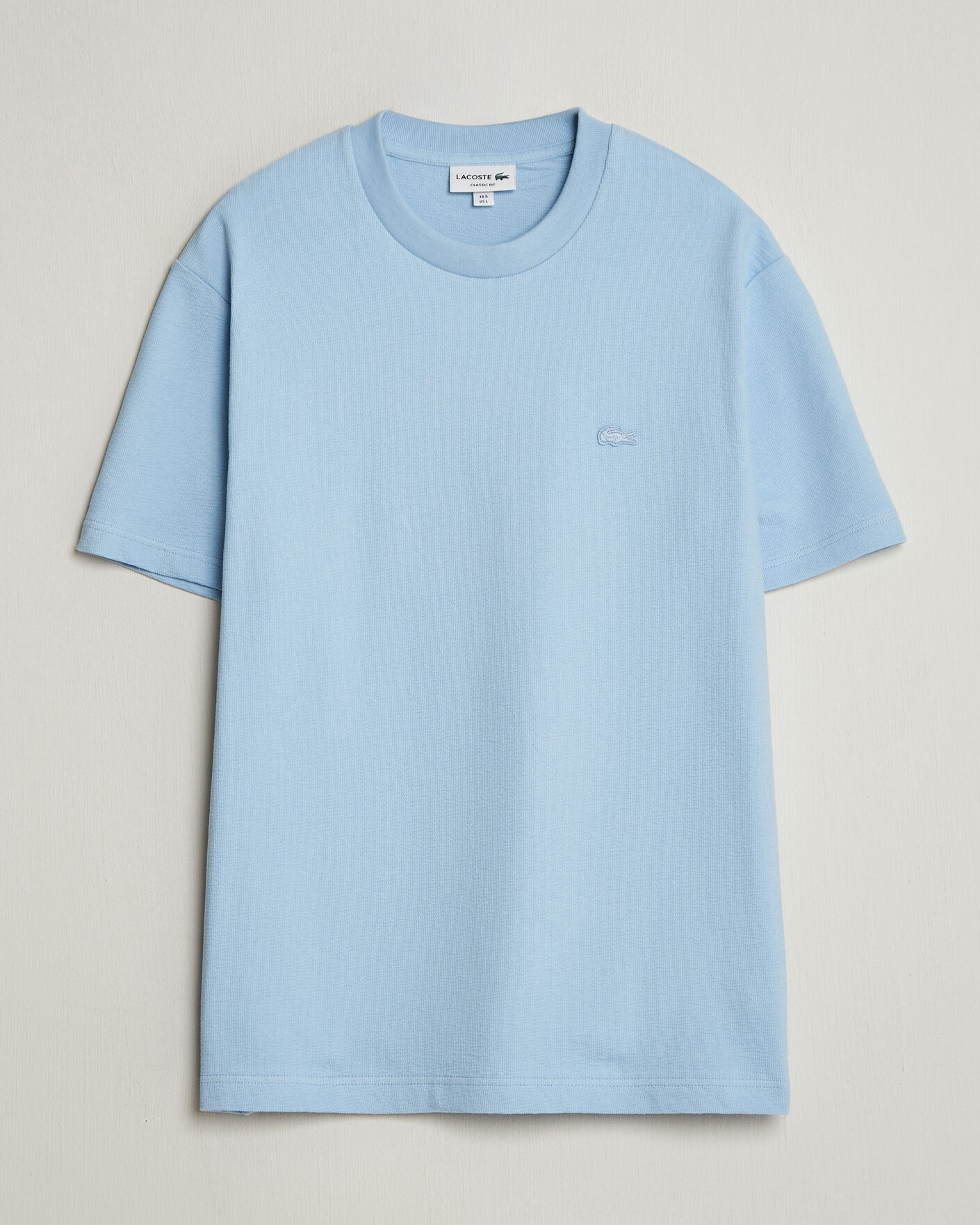 Heren | T-shirts | Lacoste | Textured Cotton T-Shirt Light Blue