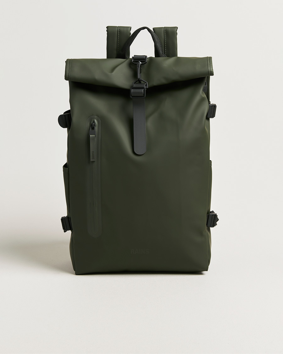 Heren | Tassen | RAINS | Rolltop Large Rucksack Green