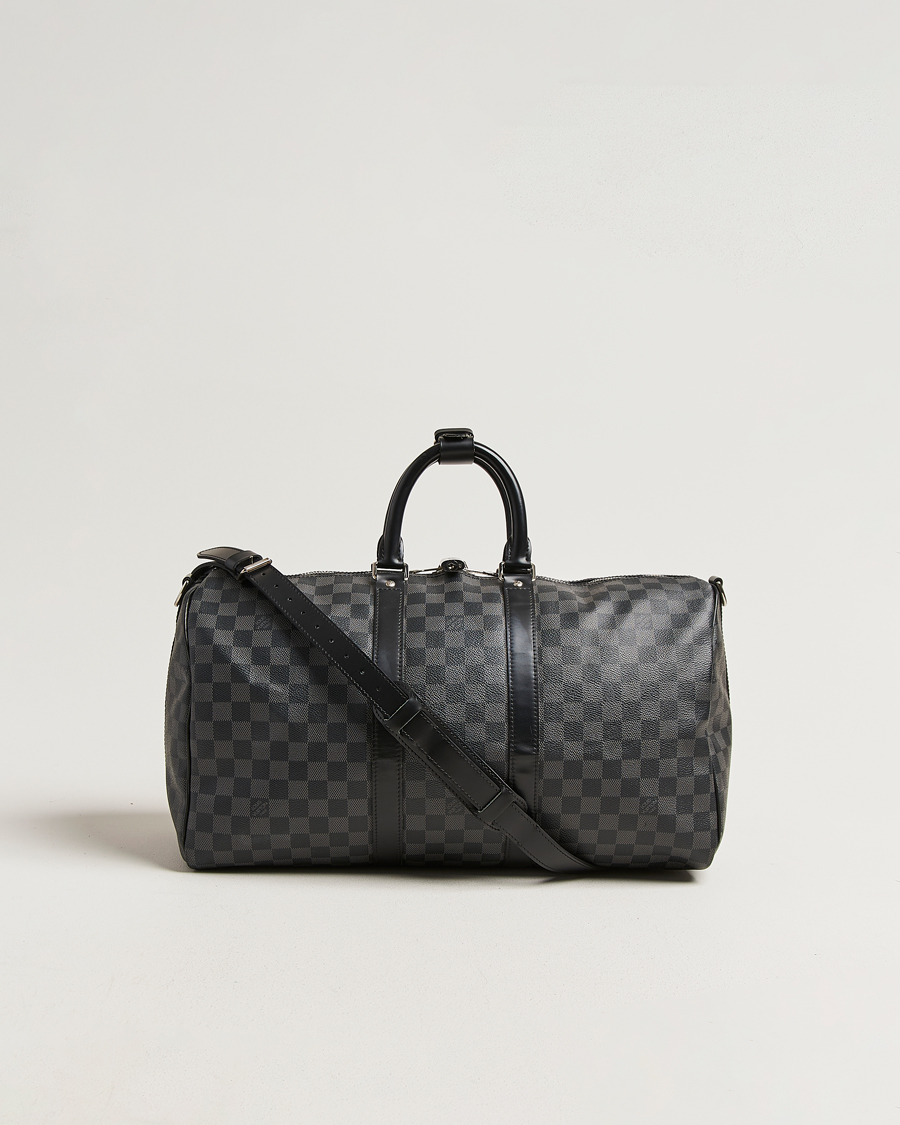 Heren | Pre-Owned & Vintage Bags | Louis Vuitton Pre-Owned | Keepall Bandouliére 45 Damier Graphite