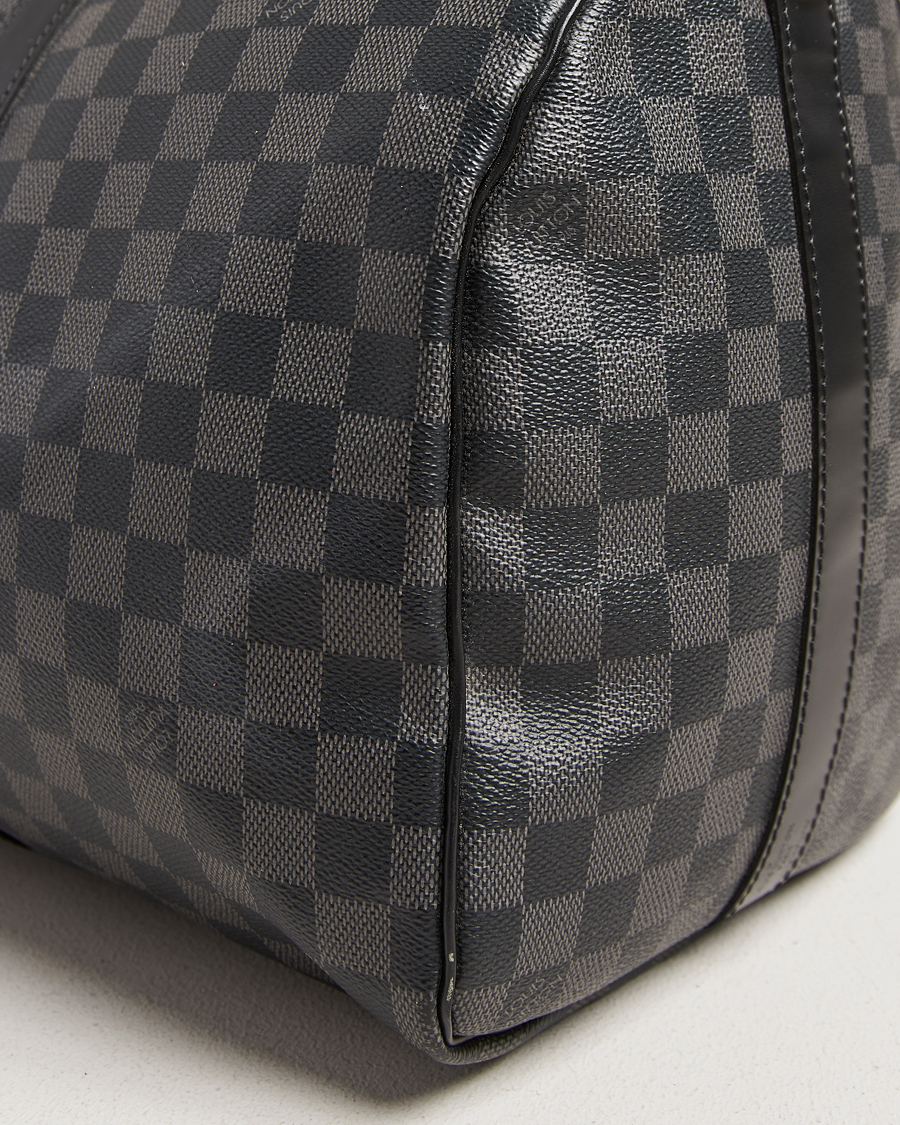 Heren | Pre-Owned & Vintage Bags | Louis Vuitton Pre-Owned | Keepall Bandouliére 45 Damier Graphite