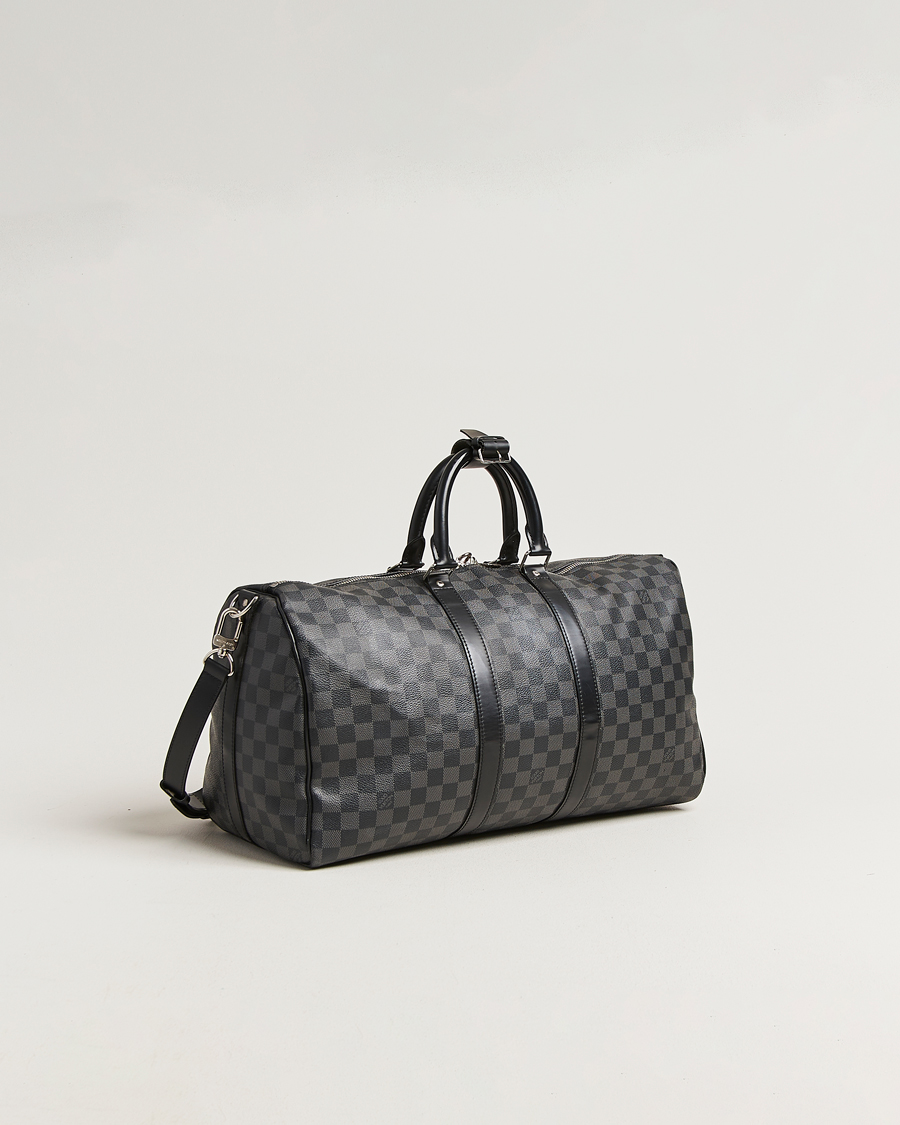 Heren | Pre-Owned & Vintage Bags | Louis Vuitton Pre-Owned | Keepall Bandouliére 45 Damier Graphite