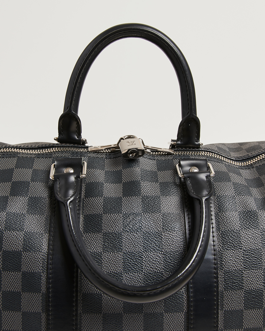 Heren | Pre-Owned & Vintage Bags | Louis Vuitton Pre-Owned | Keepall Bandouliére 45 Damier Graphite