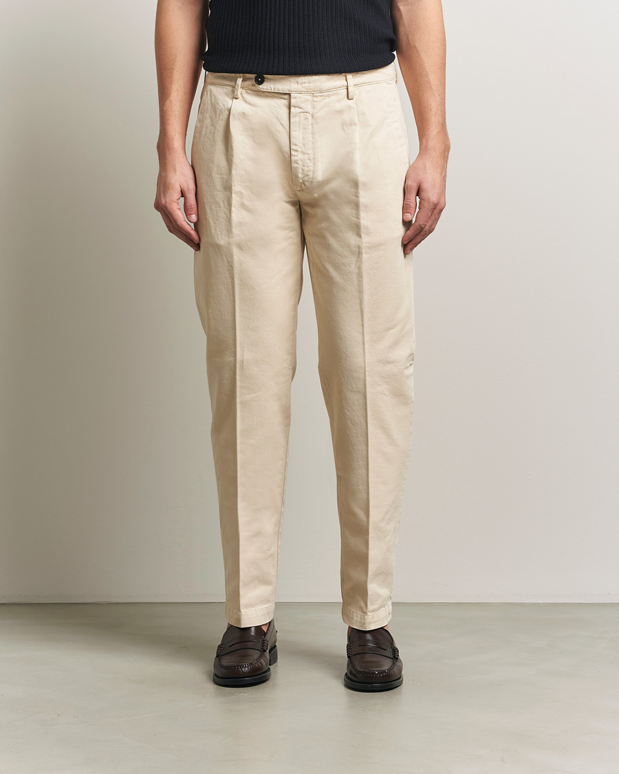 Heren | Broeken | Massimo Alba | Ionio Cotton Trousers Light Beige