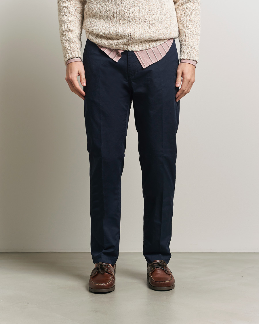 Heren | Broeken | Massimo Alba | Winch Cotton Gabardine Trousers Navy