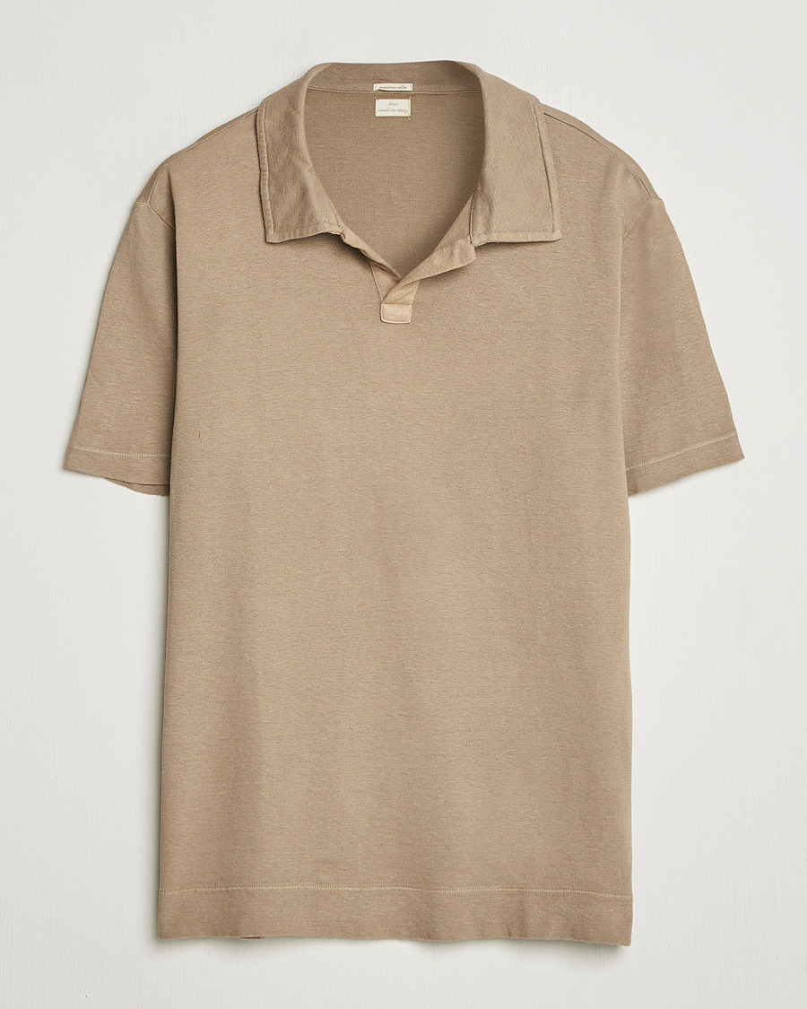 Heren | Polo's | Massimo Alba | Aruba Cotton/Linen Polo Camel