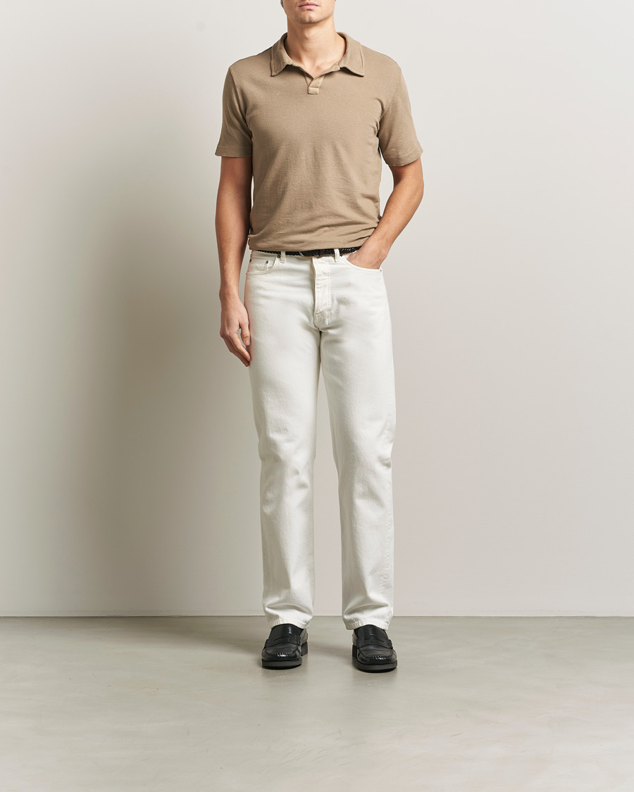 Heren | Polo's | Massimo Alba | Aruba Cotton/Linen Polo Camel