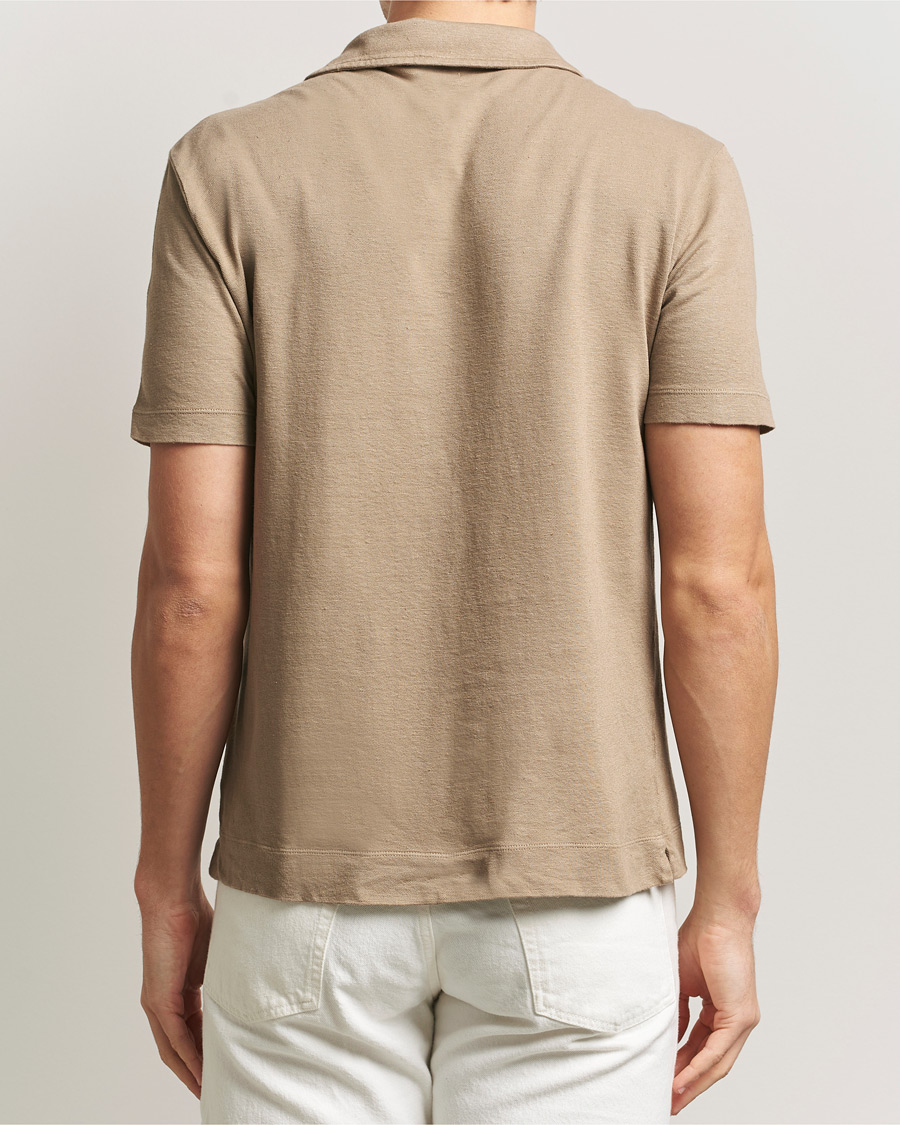 Heren | Polo's | Massimo Alba | Aruba Cotton/Linen Polo Camel