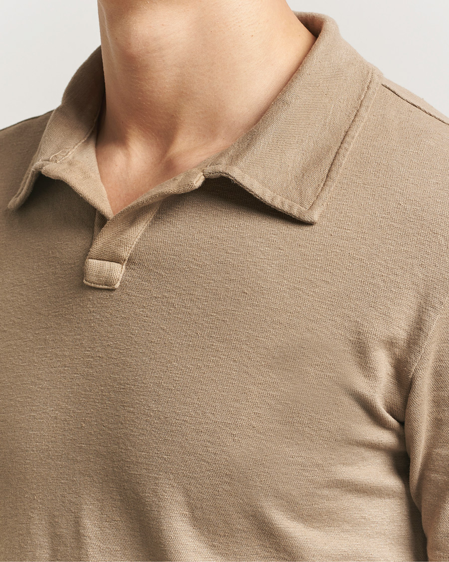 Heren | Polo's | Massimo Alba | Aruba Cotton/Linen Polo Camel