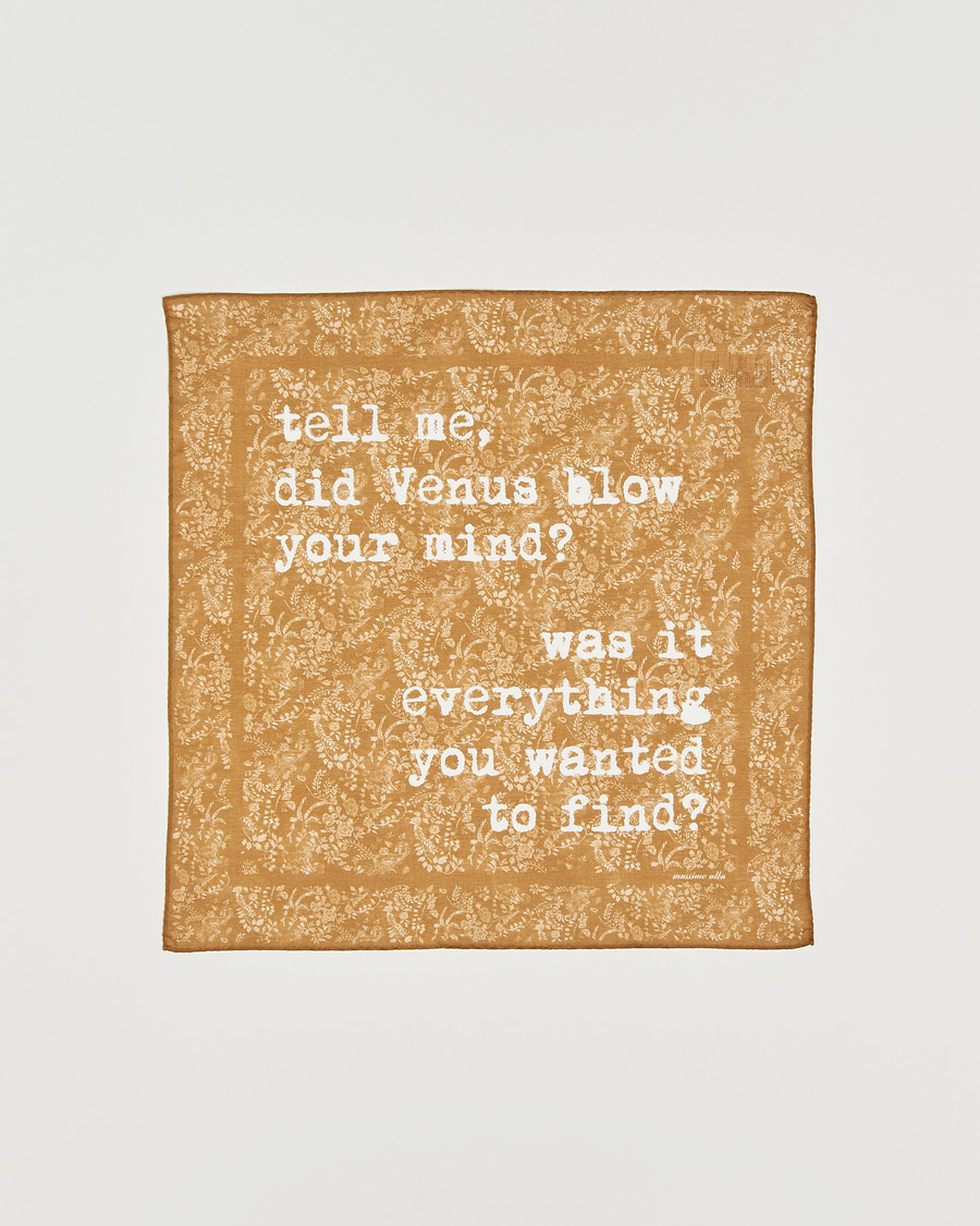Heren | Pochets | Massimo Alba | Printed Cotton Voile Hankerchief Bronze