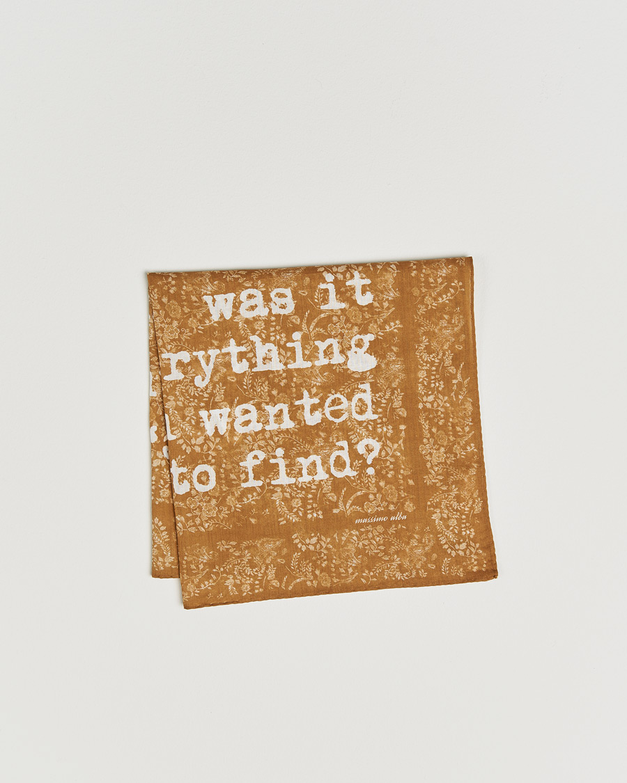 Heren | Pochets | Massimo Alba | Printed Cotton Voile Hankerchief Bronze