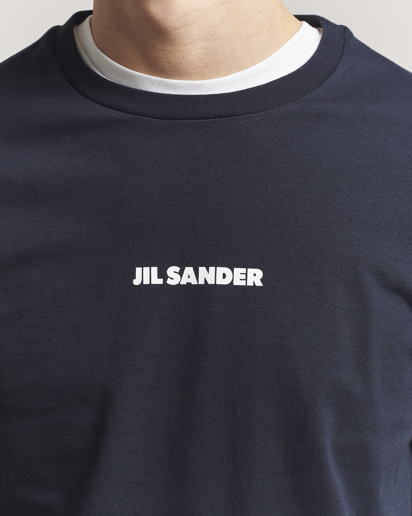 Heren | T-shirts | Jil Sander | Long Sleeve Logo T-Shirt Navy