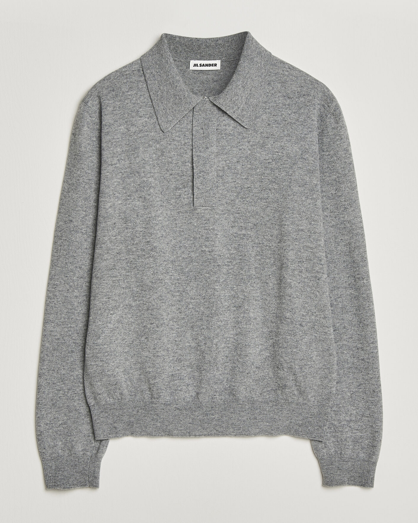Heren | Truien | Jil Sander | Long Sleeve Knitted Wool Polo Grey Melange