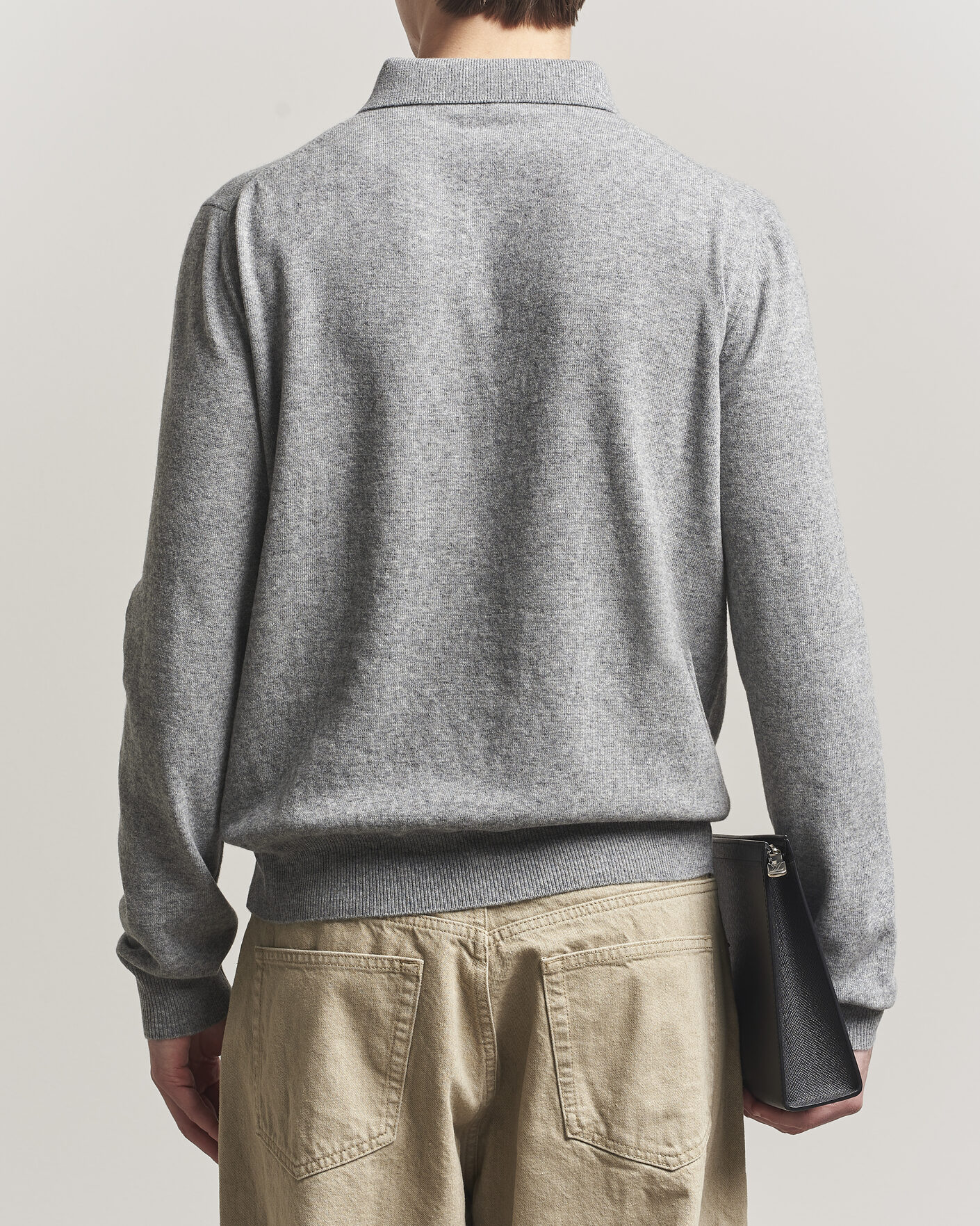 Heren | Truien | Jil Sander | Long Sleeve Knitted Wool Polo Grey Melange