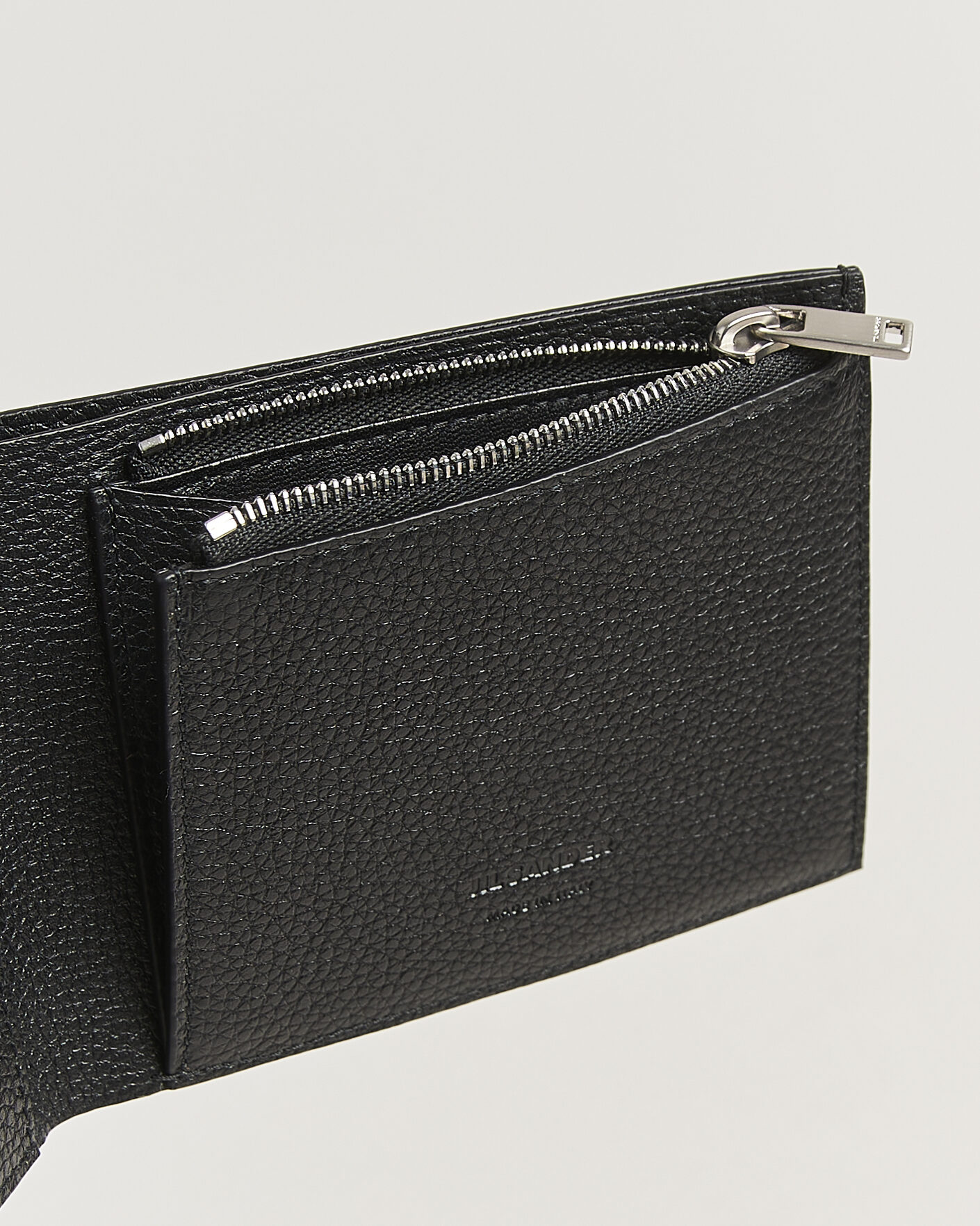 Heren | Portemonnees | Jil Sander | Grain Leather Zip Wallet Black