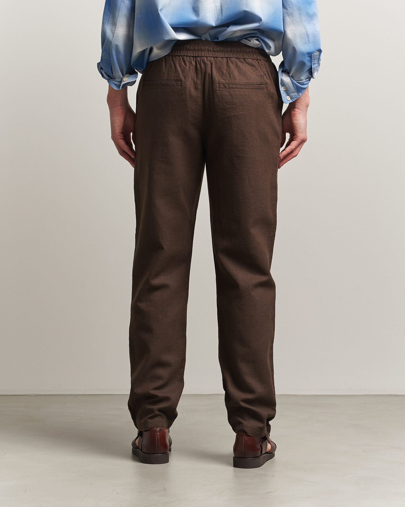 Heren | Broeken | LES DEUX | Patrick Heavy Linen/Cotton Pants Brown
