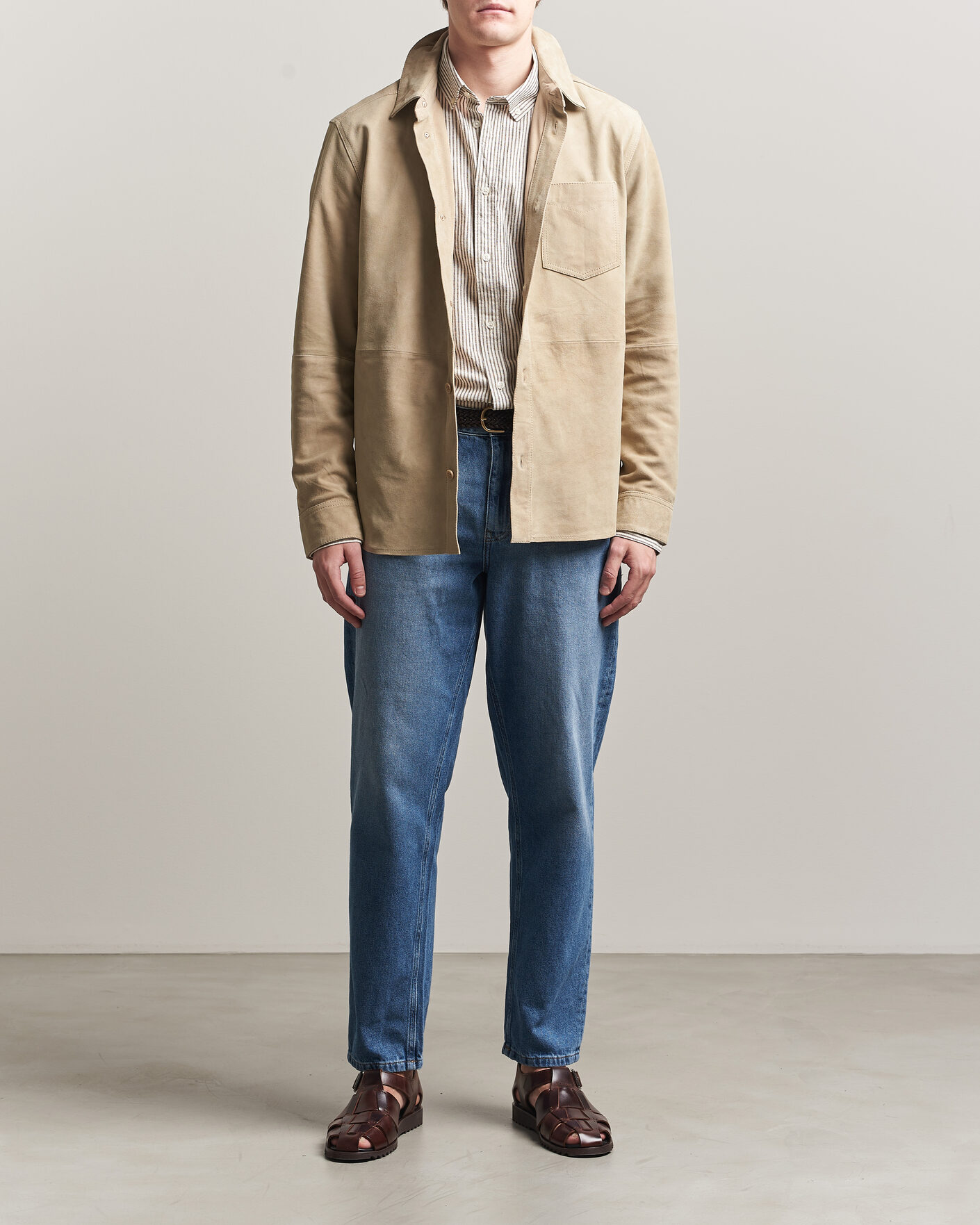 Heren | Broeken | LES DEUX | Ryder Washed Jeans Medium Indigo Blue