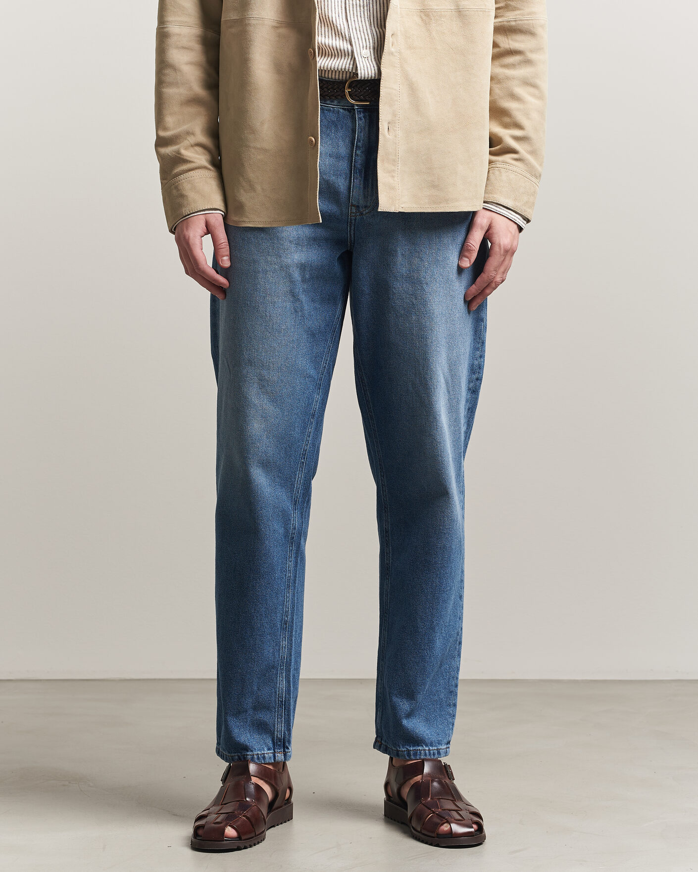 Heren | Broeken | LES DEUX | Ryder Washed Jeans Medium Indigo Blue
