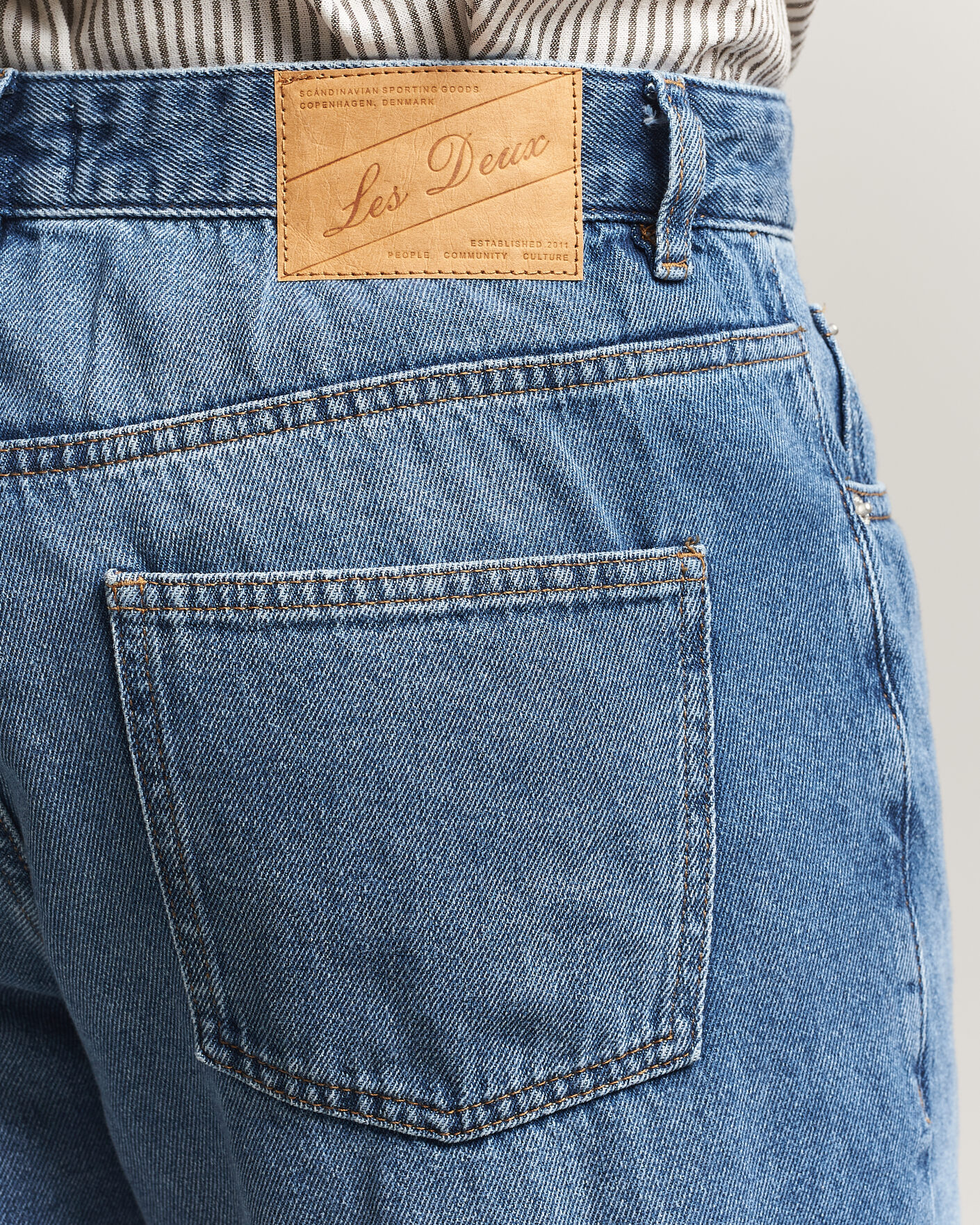 Heren | Broeken | LES DEUX | Ryder Washed Jeans Medium Indigo Blue