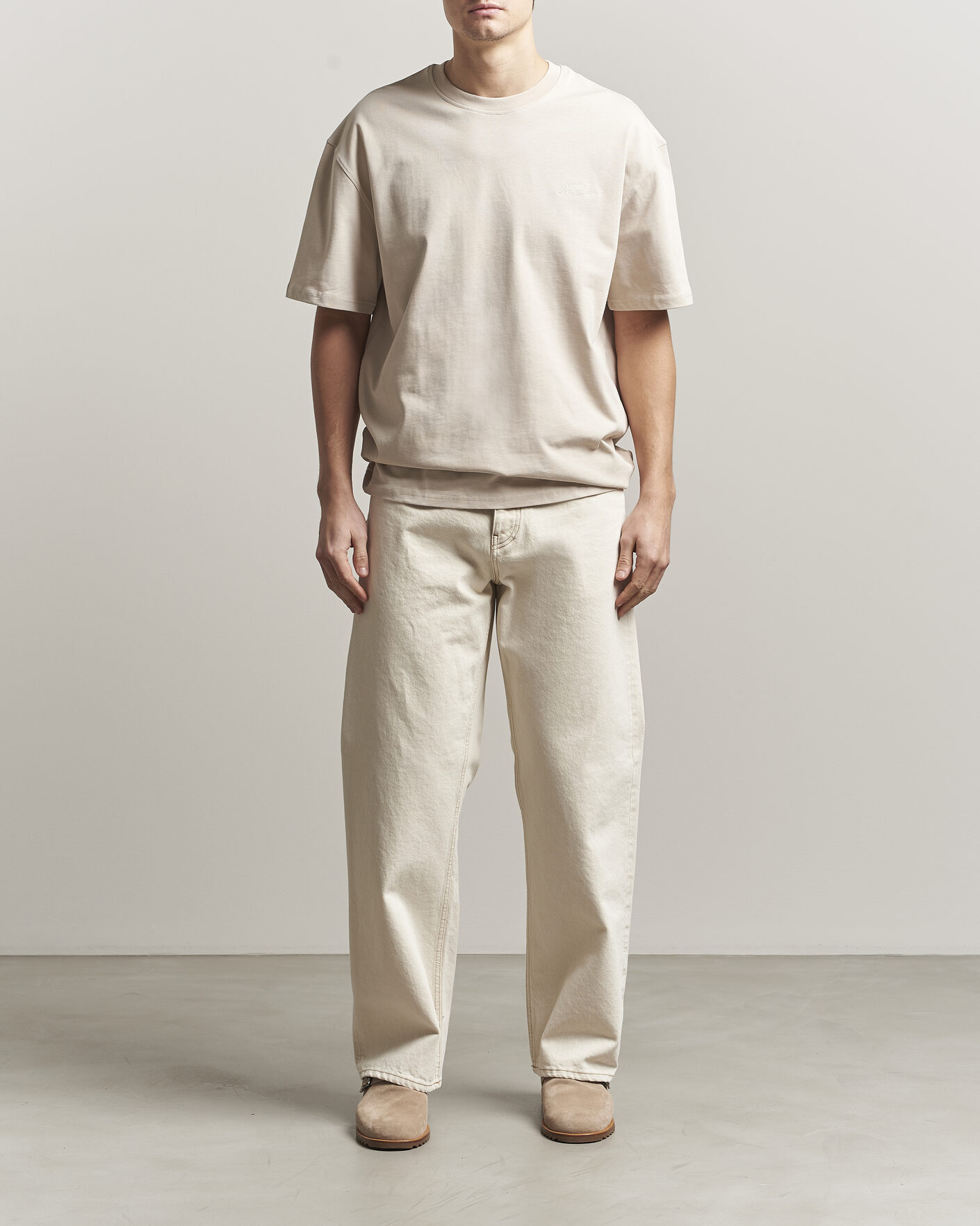 Heren | T-shirts | LES DEUX | Crew T-Shirt Light Sand